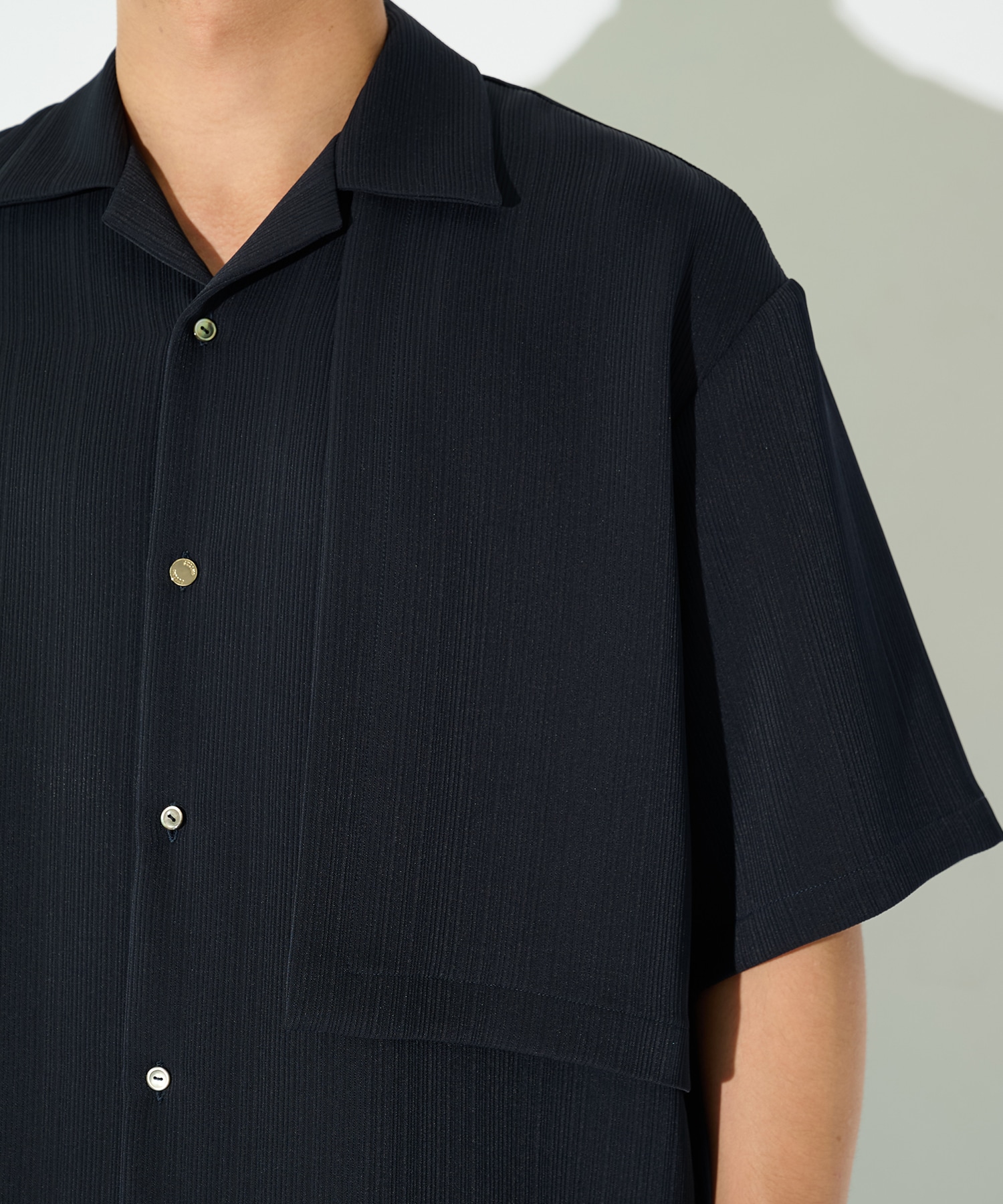 別注 Cord pique Asymmetrical Short Sleeve Shirt CULLNI