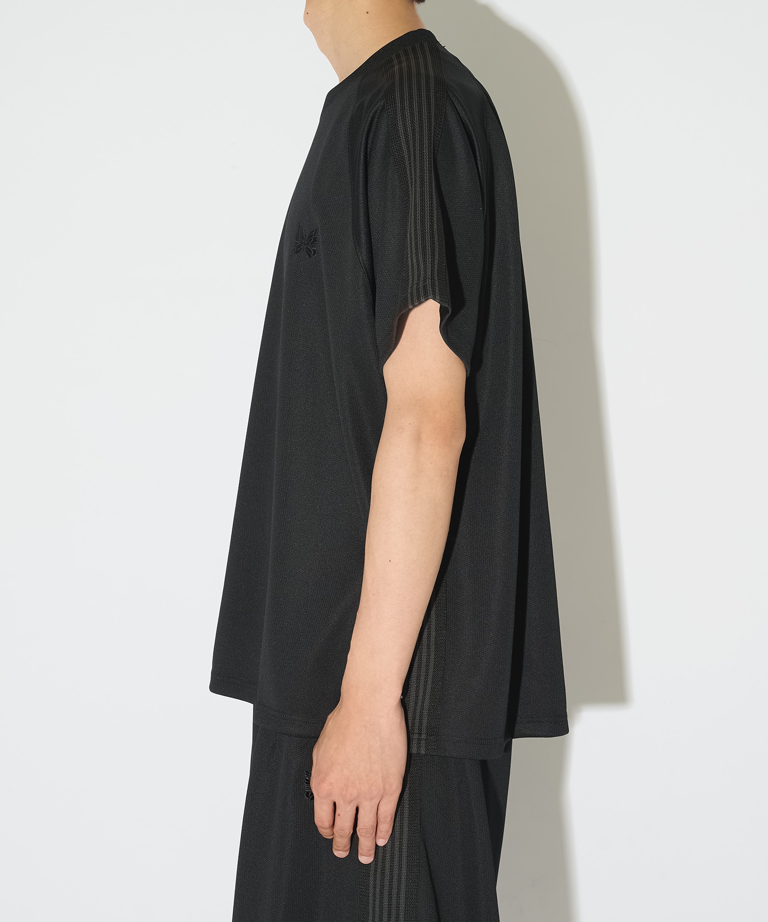 別注 S/S Track Crew Neck Shirt - Mesh NEEDLES