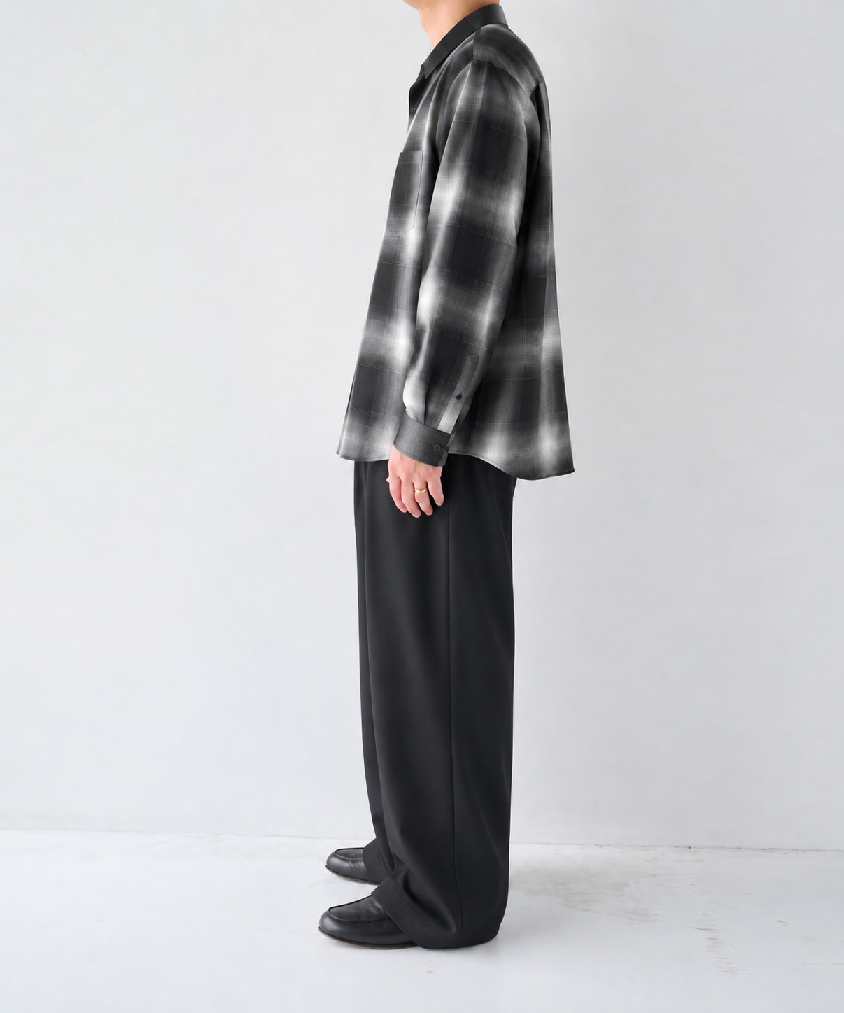 Fine Wool Smooth Check Shirts STUDIOUS