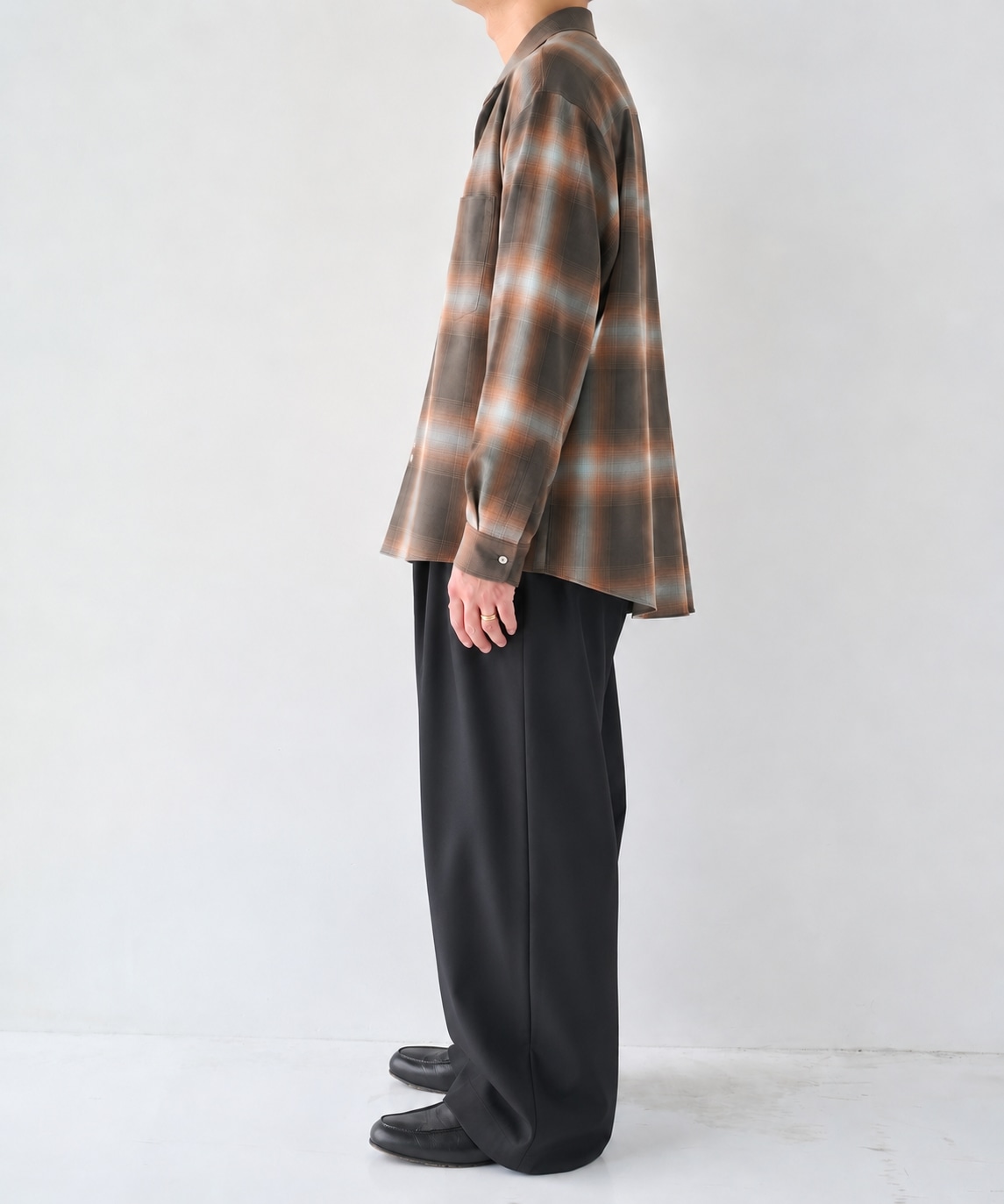 Fine Wool Smooth Check Shirts STUDIOUS