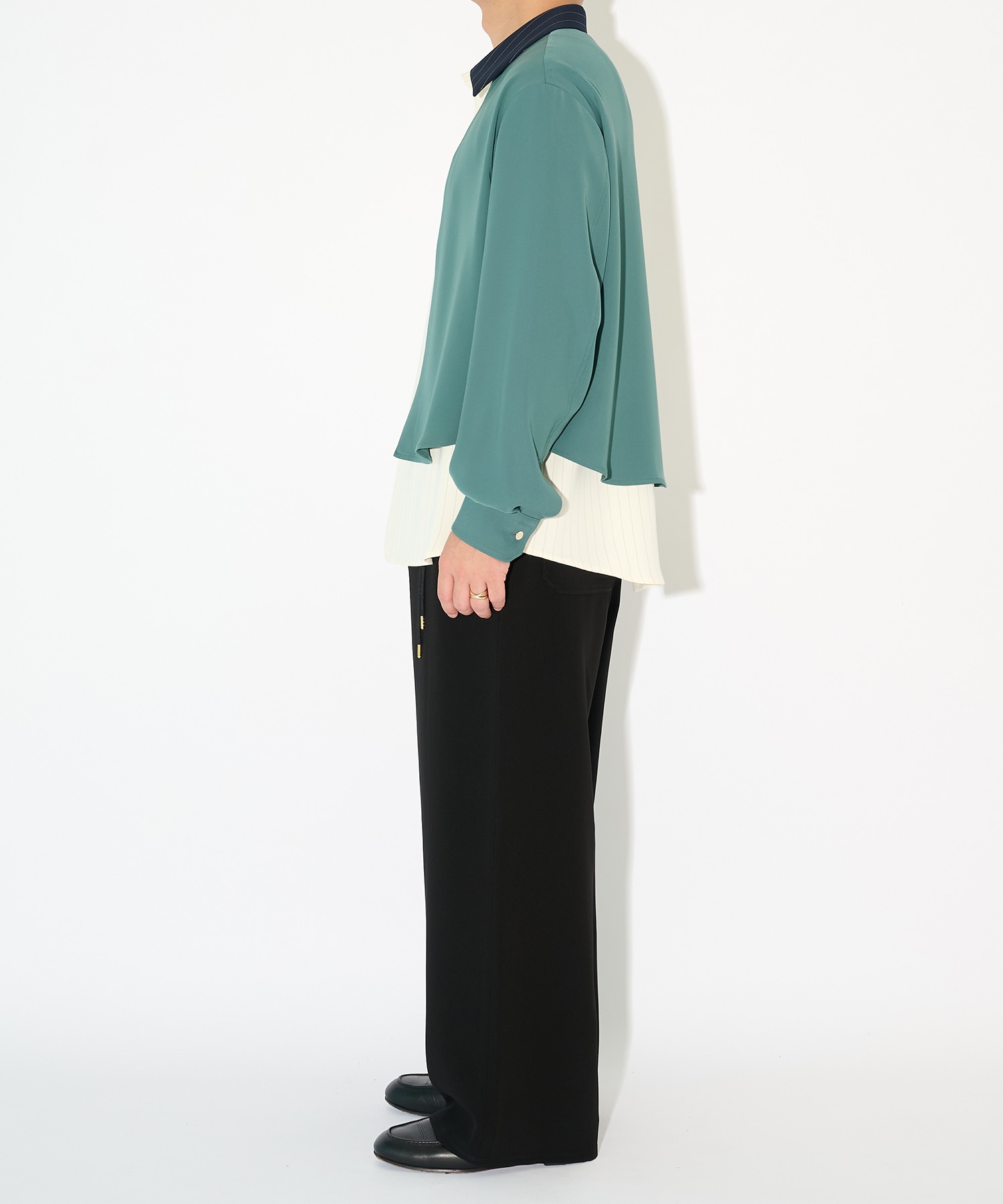 Double Satin Asymmetrical Layered Shirt CULLNI