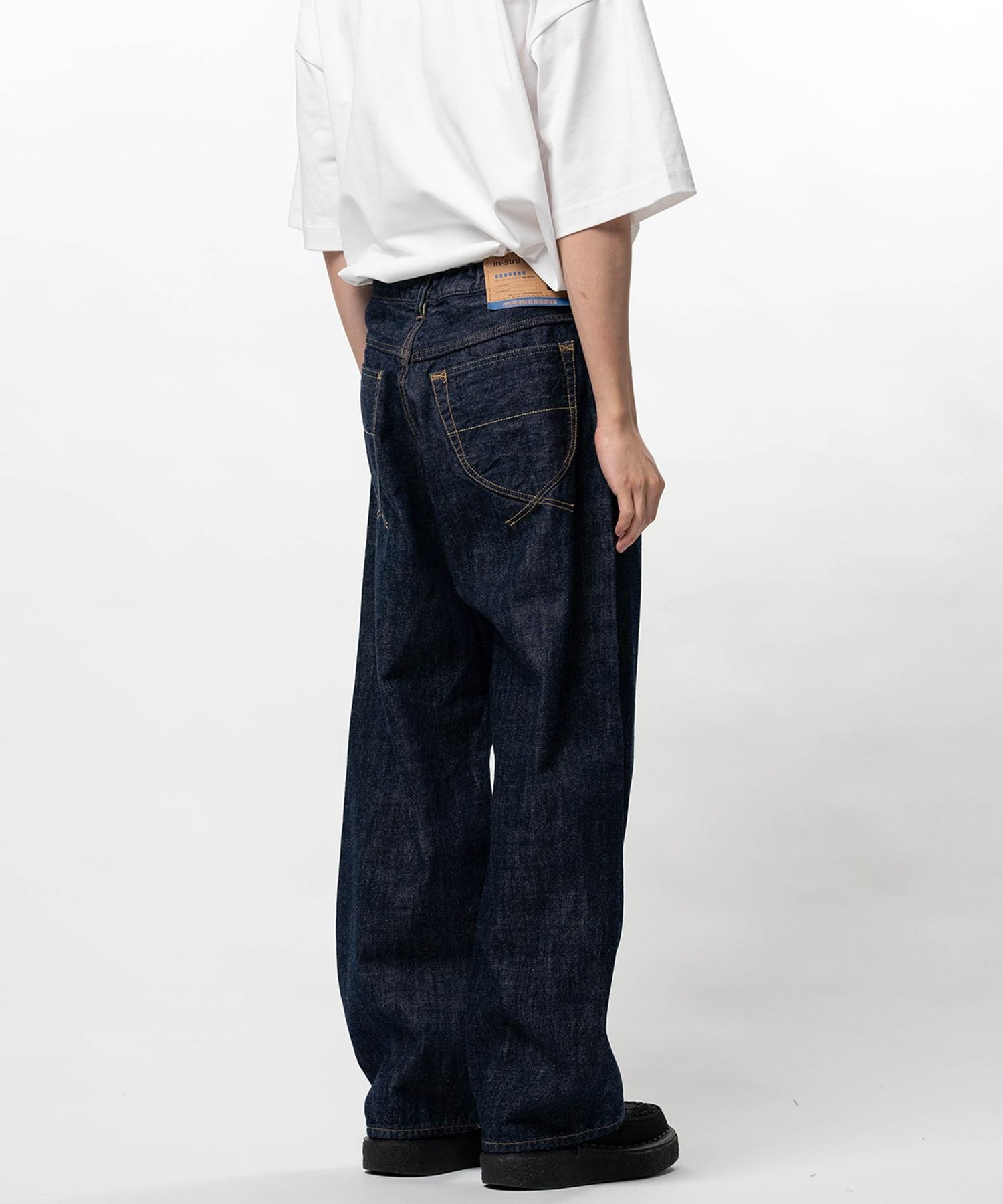 ONE WASHED SELVAGE DENIM BAGGY PANTS in・stru(men-tal)