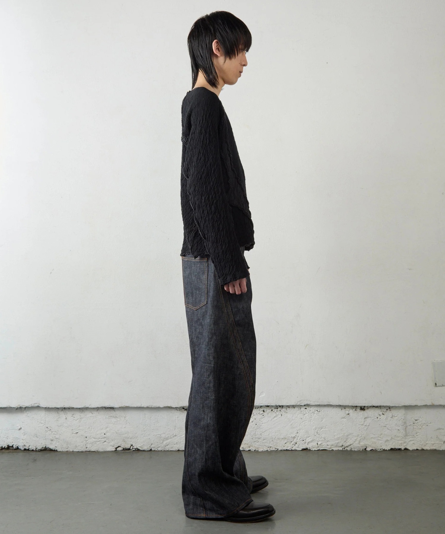 3D TWISTED WIDE LEG JEANS NVRFRGT