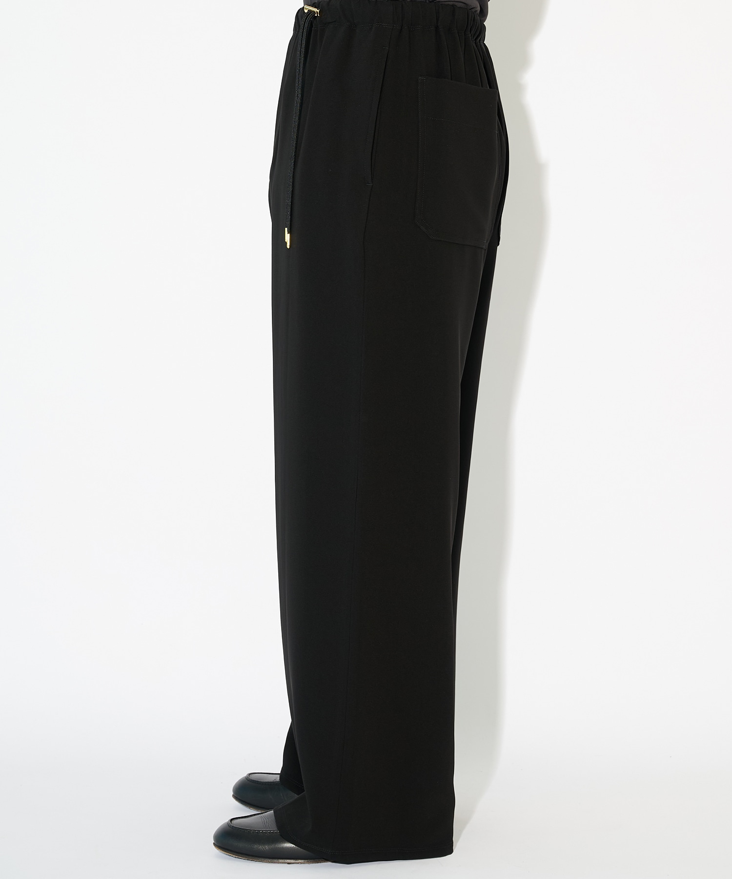 Triacetate Airy Cloth Drawstring Wide Pants CULLNI