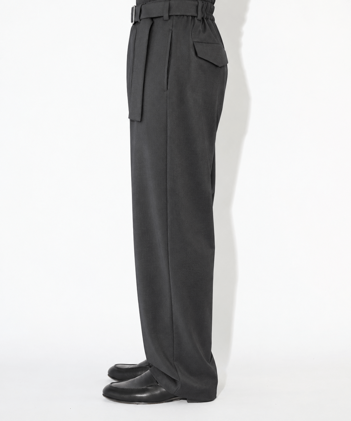 別注 Dry Gabardine Wide Pant with Long Belt CULLNI