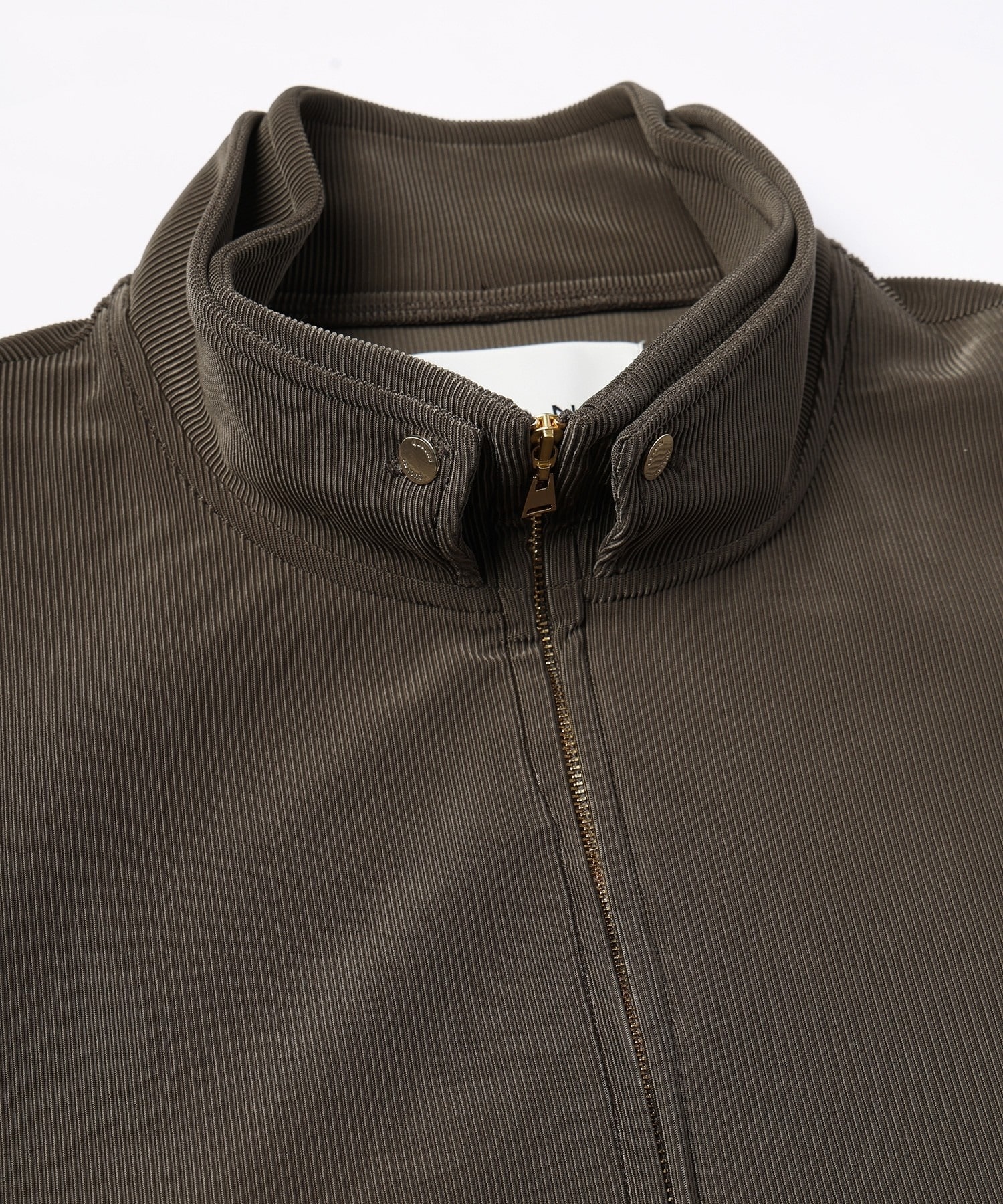 Stretch Fiber Cord Pique Layered Collar Zip Up Blouson CULLNI