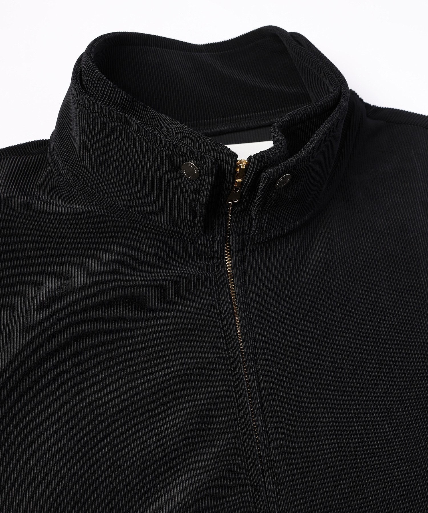 Stretch Fiber Cord Pique Layered Collar Zip Up Blouson CULLNI