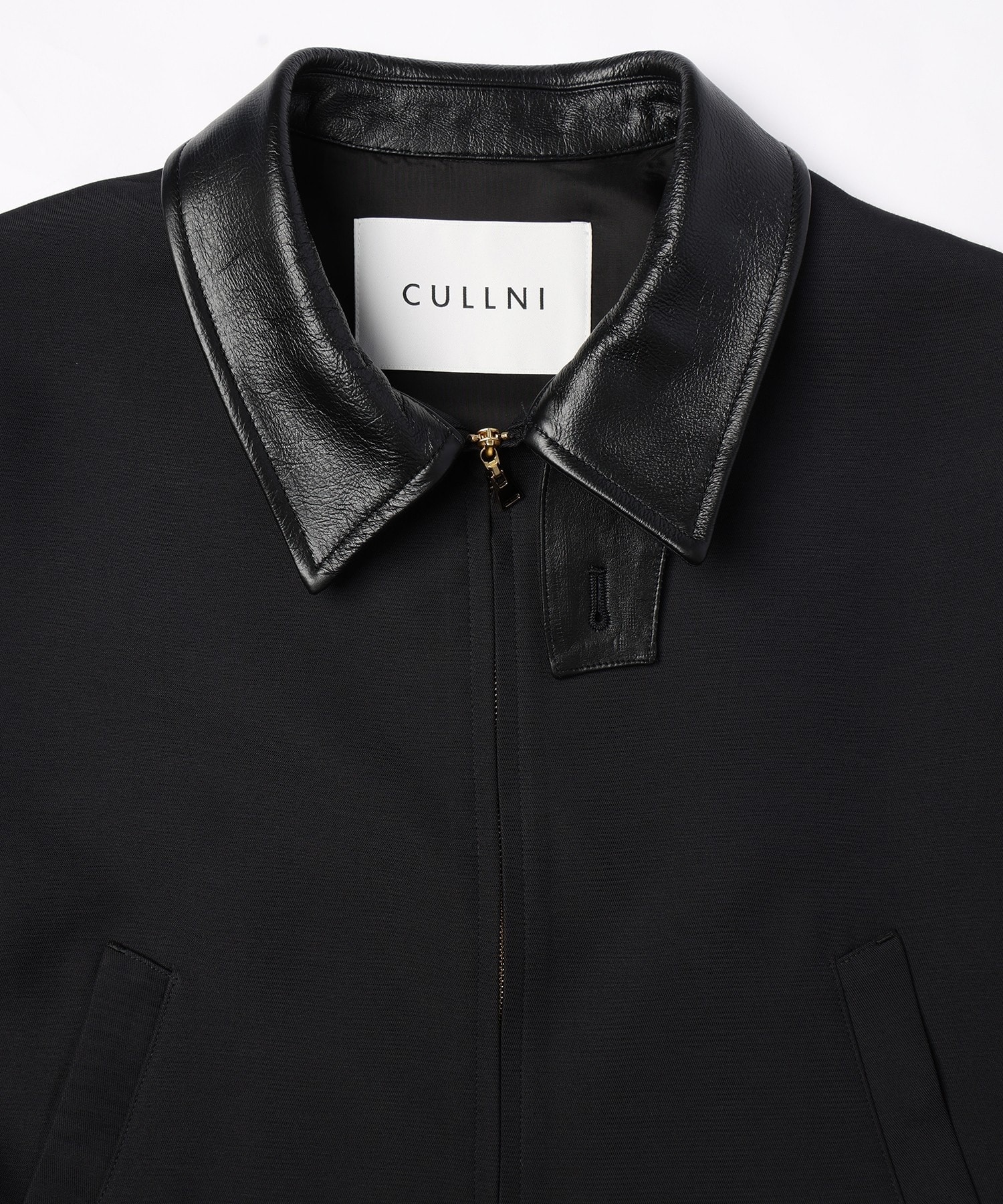 Structuerd Twill Double Cloth Leather Collar Blouson CULLNI