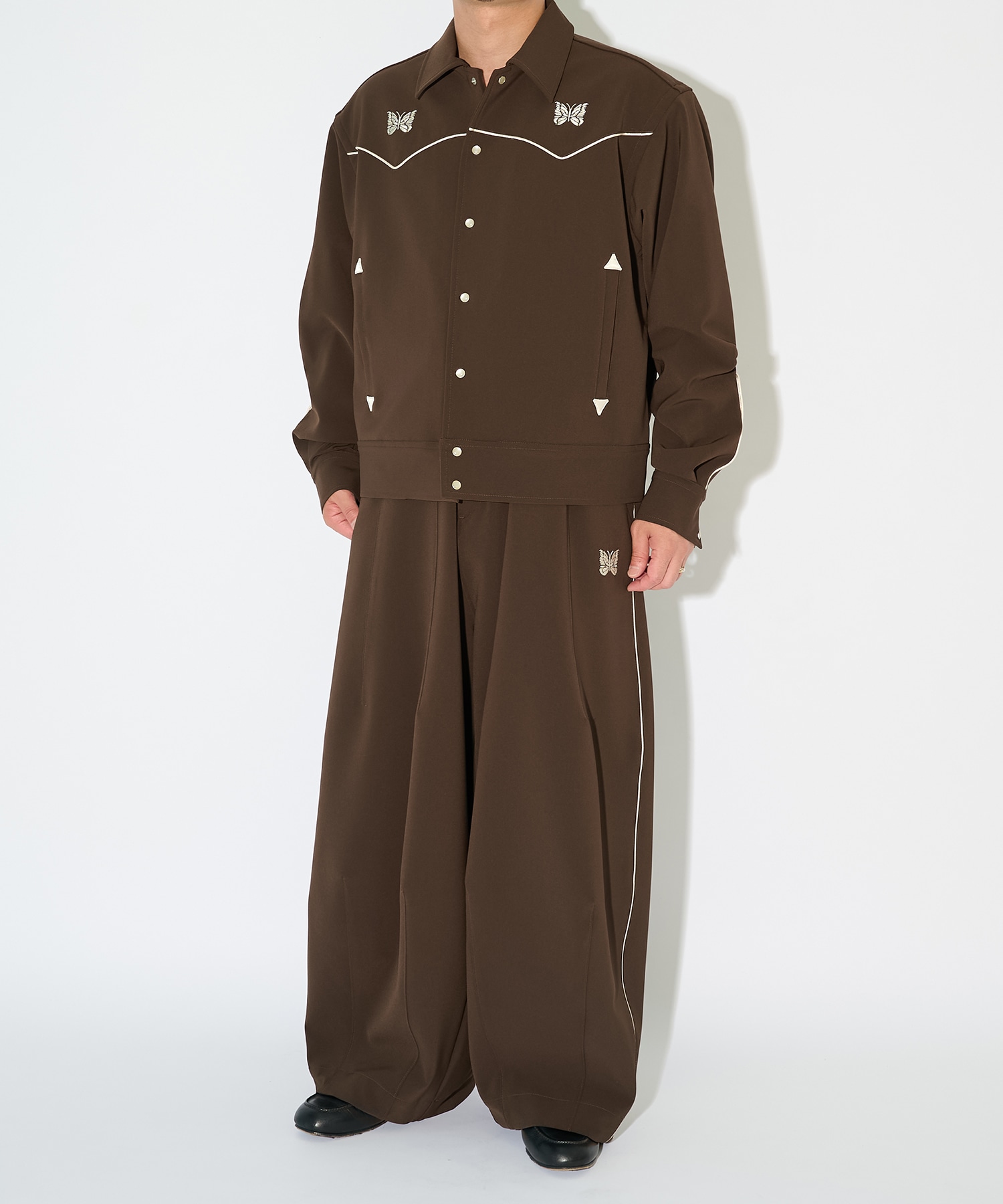 別注 Piping Cowboy Jacket-Poly Double Cloth NEEDLES