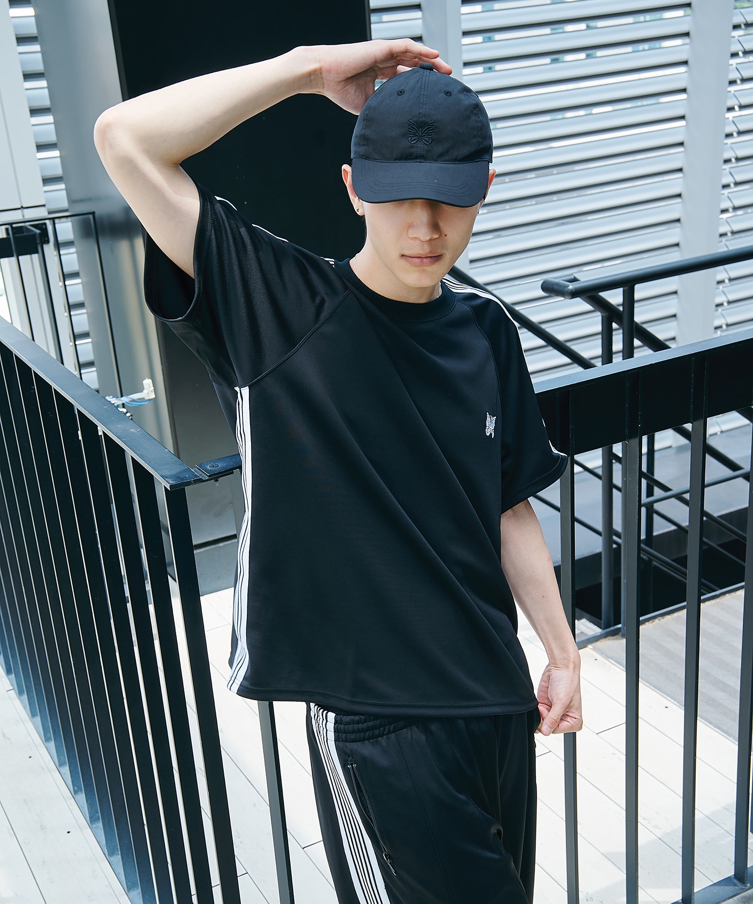 別注 Nylon Cap - Papillon Embroidery BLACK NEEDLES