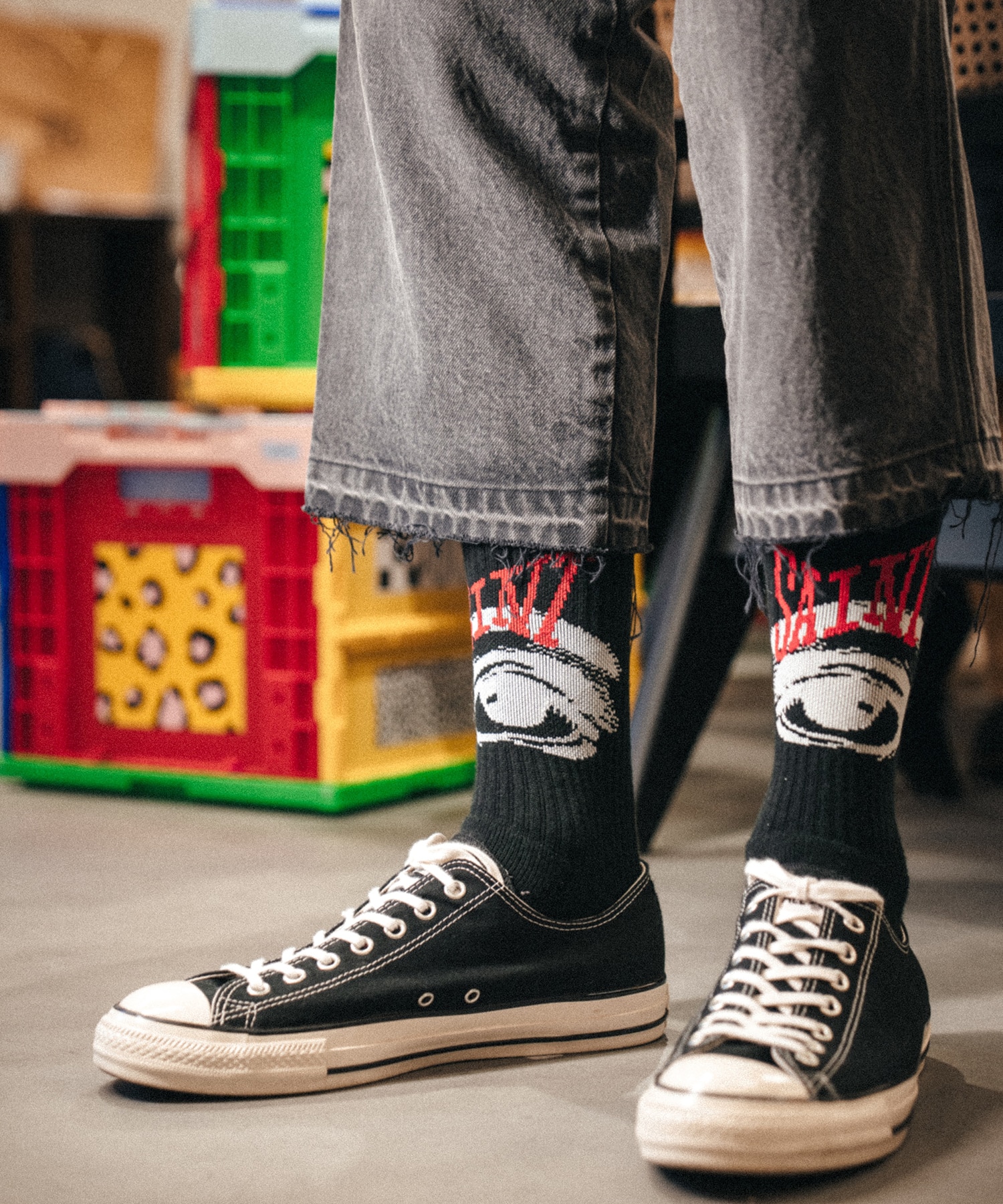 SOCKS / EYE / BLACK / SM-MK1-0000-106 SAINT M××××××