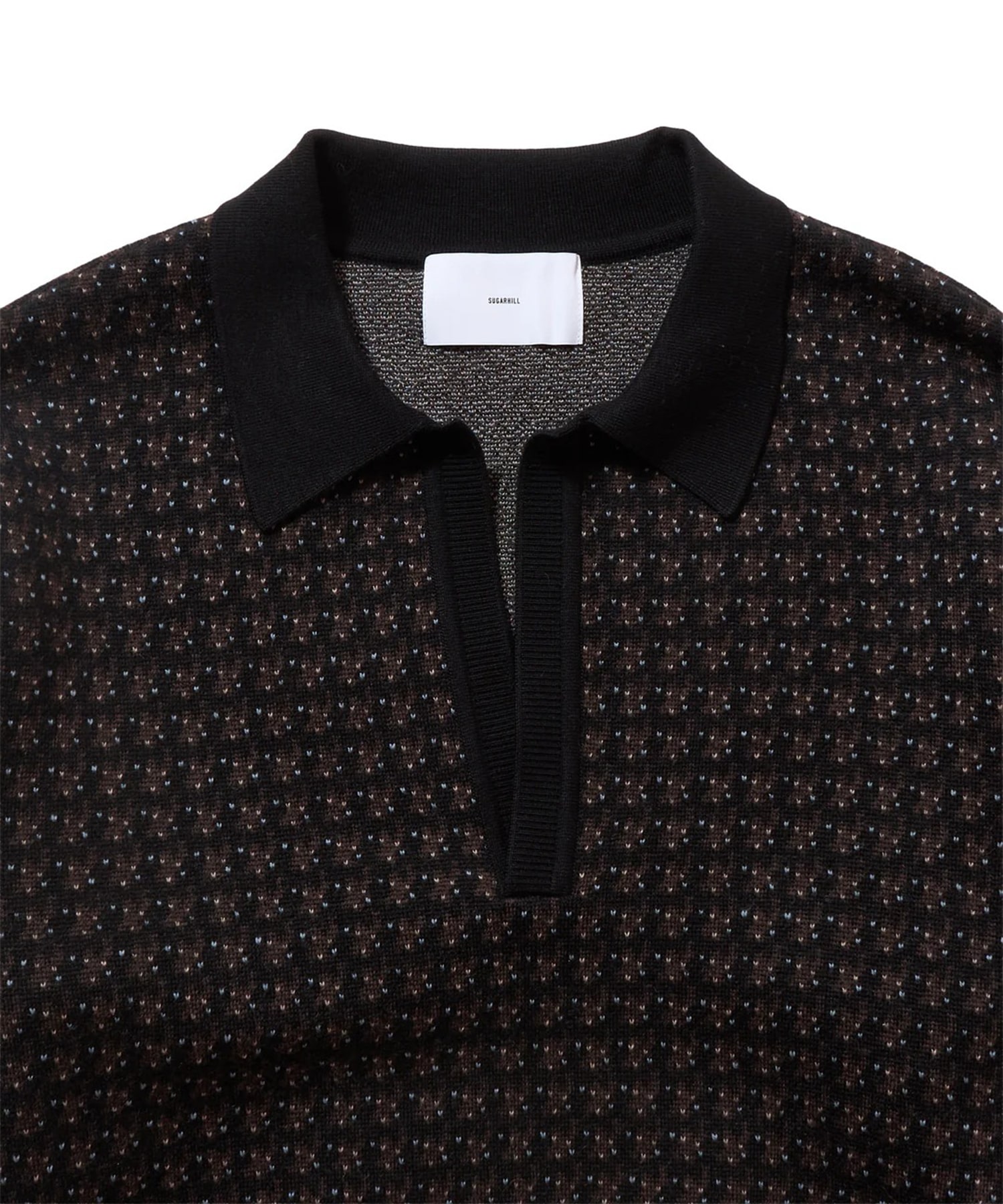 JACQUARD KNIT POLO SUGARHILL
