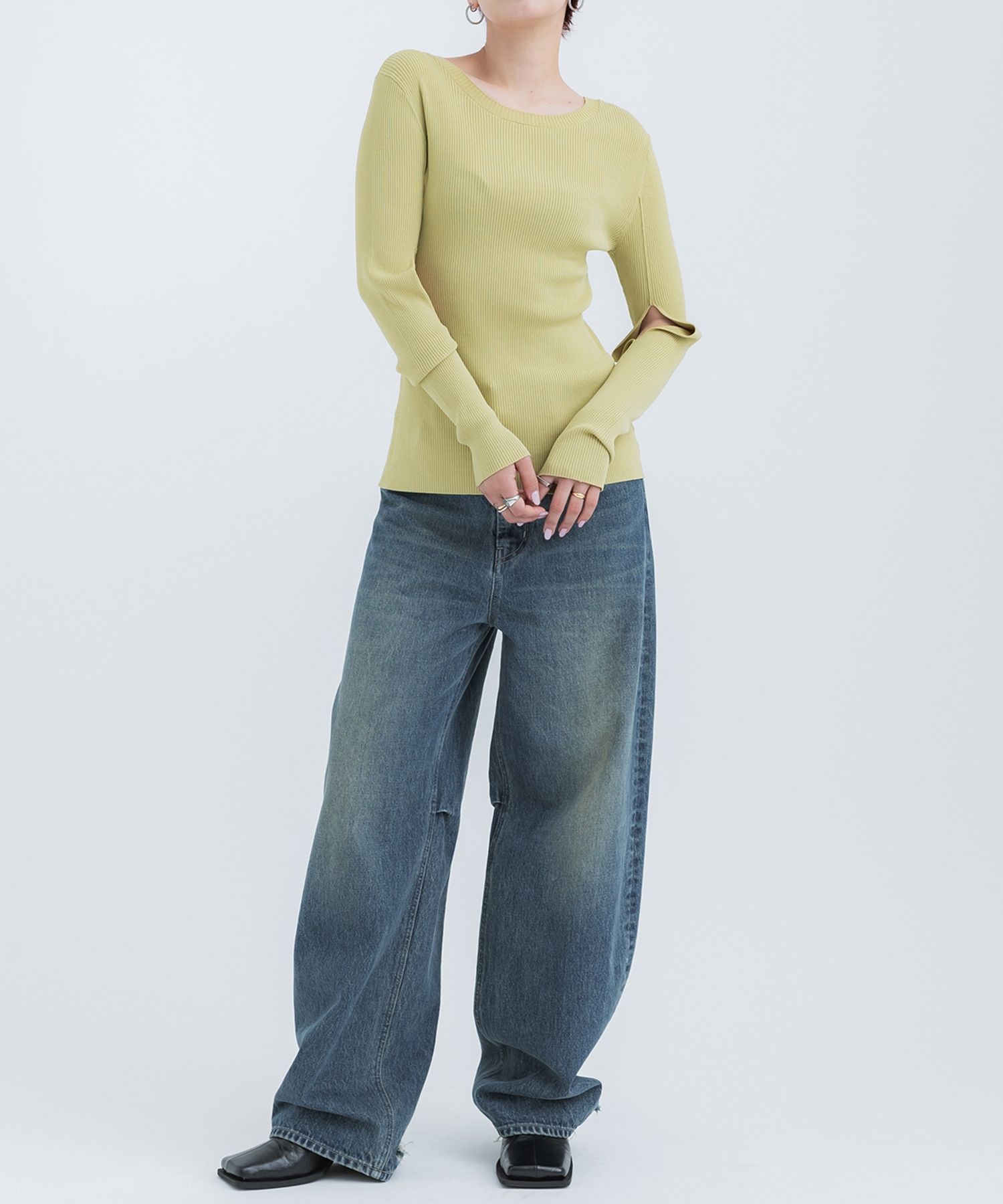 Slit Sleeve Knit Top STUDIOUS