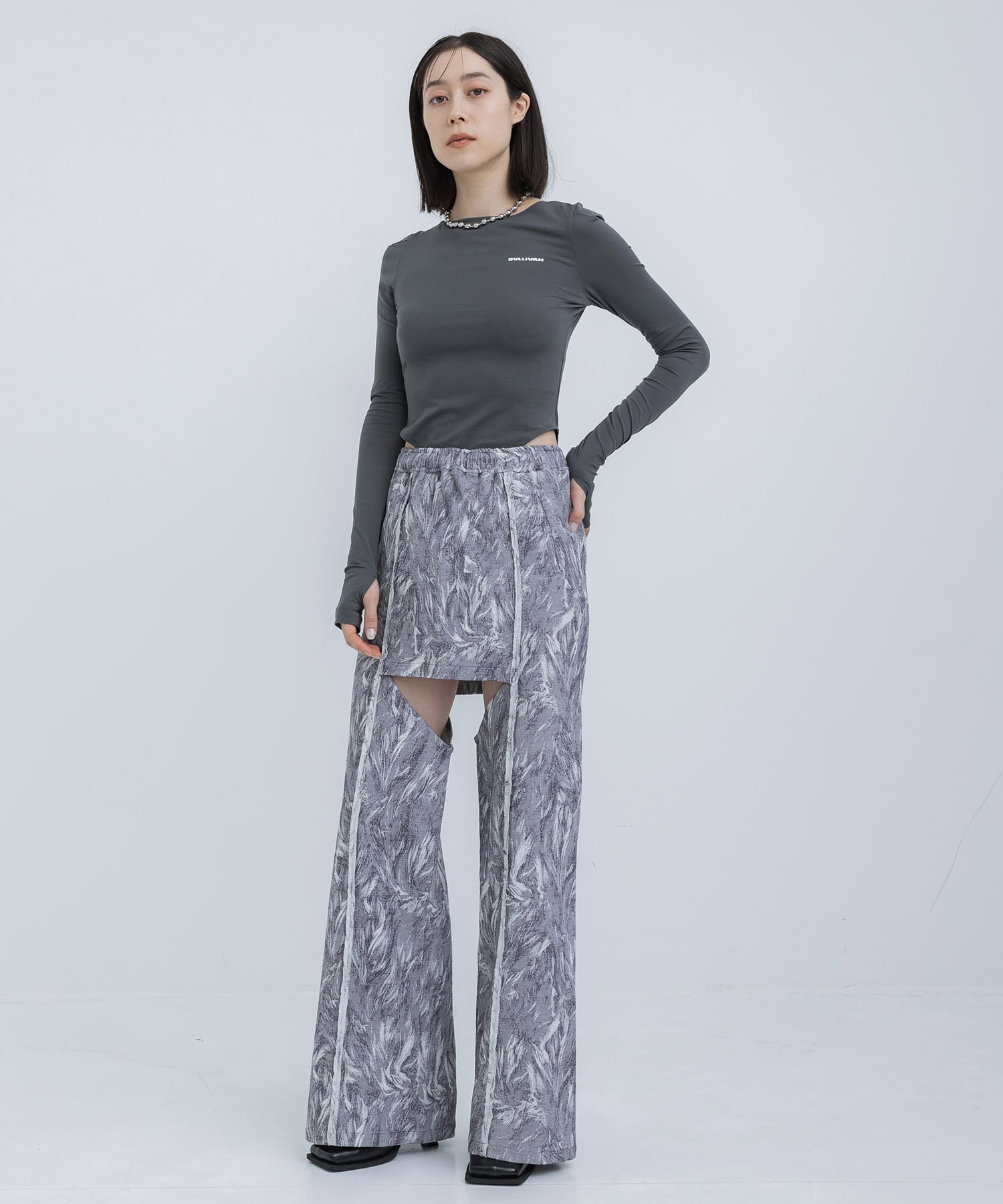 WRINKLED JERSEY BODY SUIT TOP JOHN LAWRENCE SULLIVAN