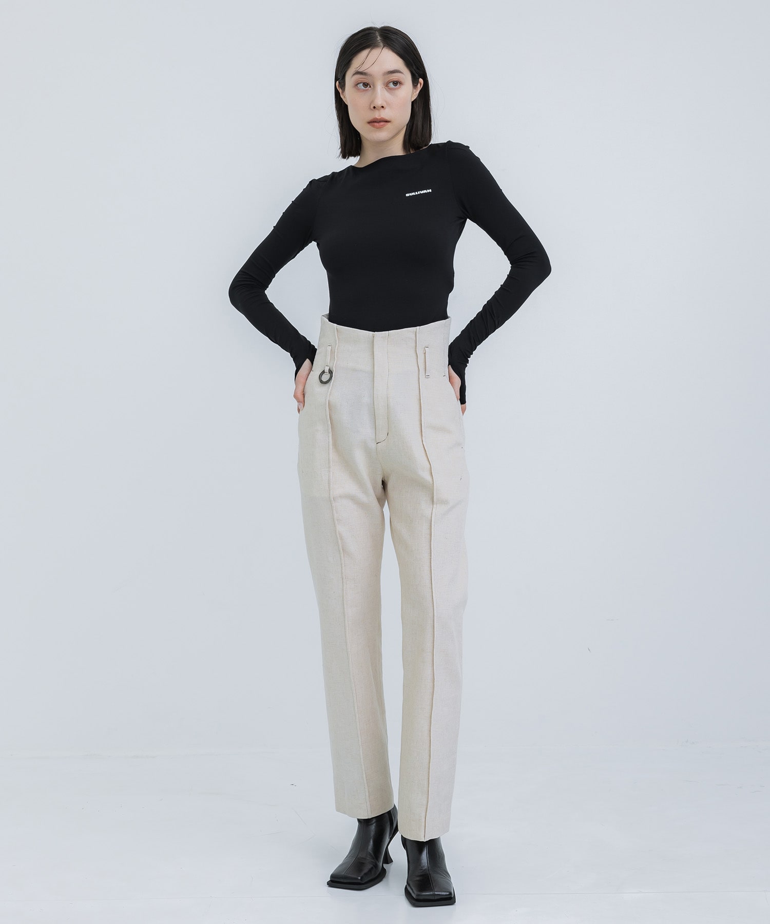 WRINKLED JERSEY BODY SUIT TOP JOHN LAWRENCE SULLIVAN