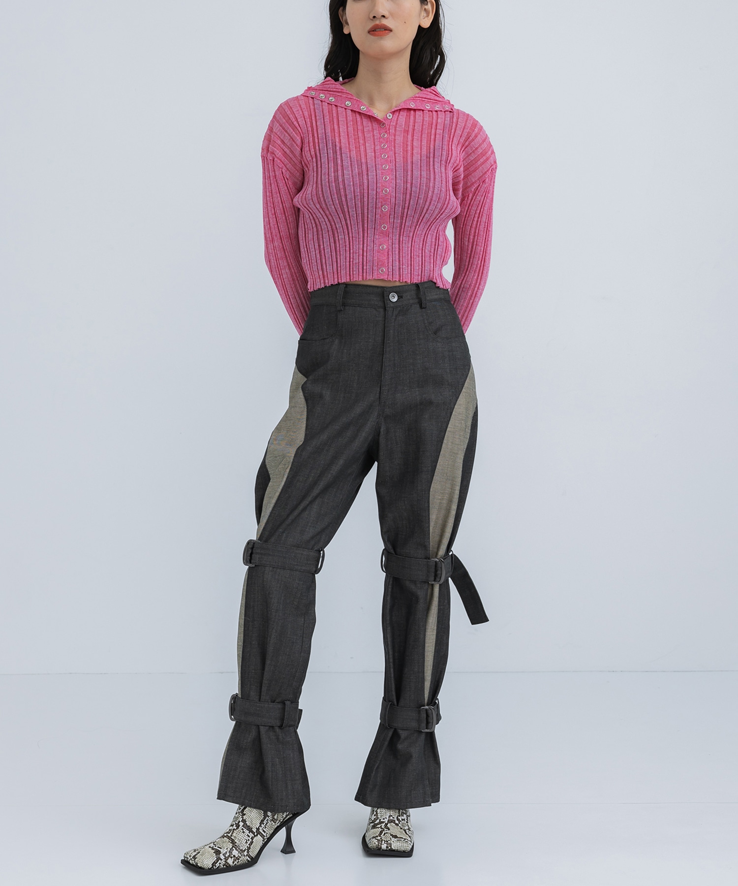 Sheer Rib Knit Cardigan STUDIOUS