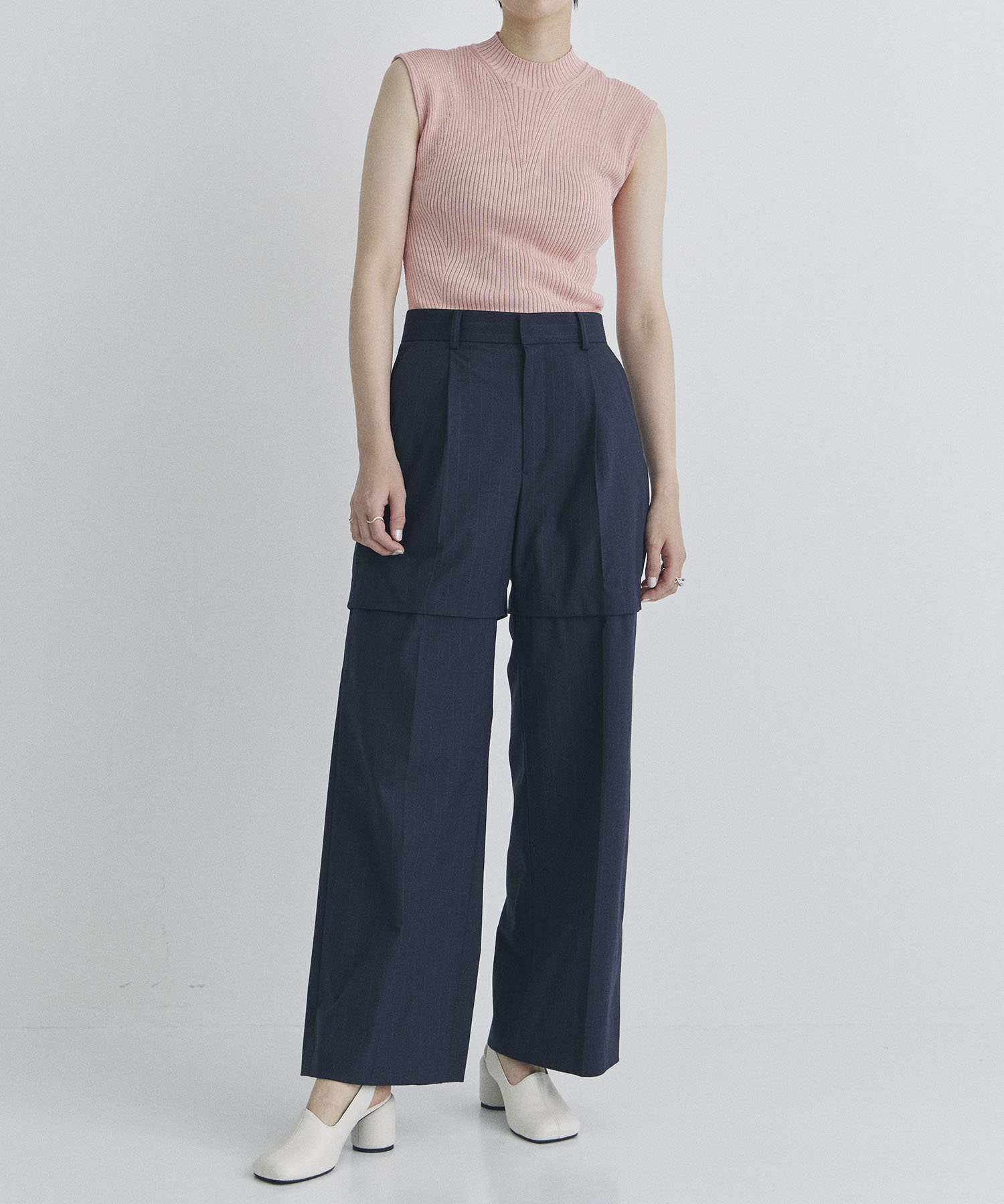 Pinstripe 2way Length Trousers STUDIOUS