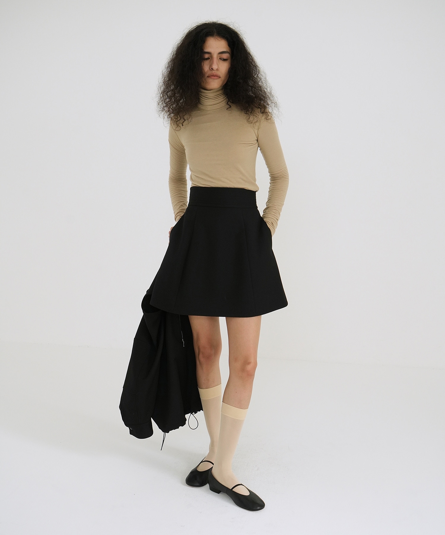 WIDE BELT CONSTRUCTIVE MINI SKIRT CLANE