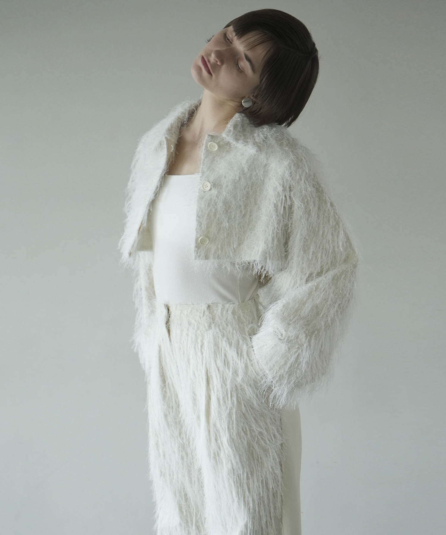 FRINGE SHORT JACKET CLANE