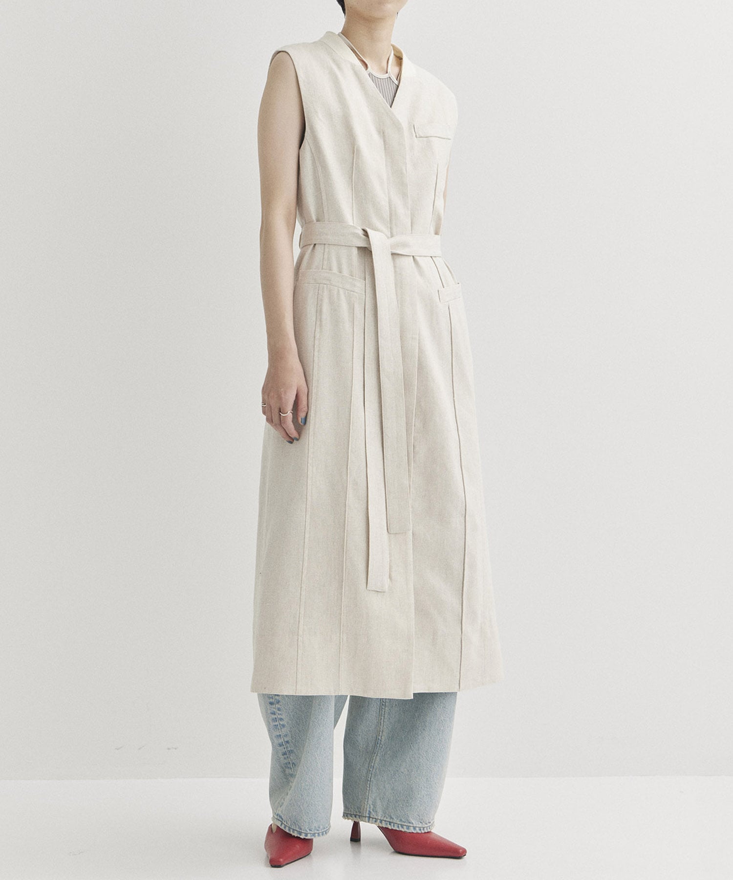 Tailored Linen Gilet Dress STUDIOUS