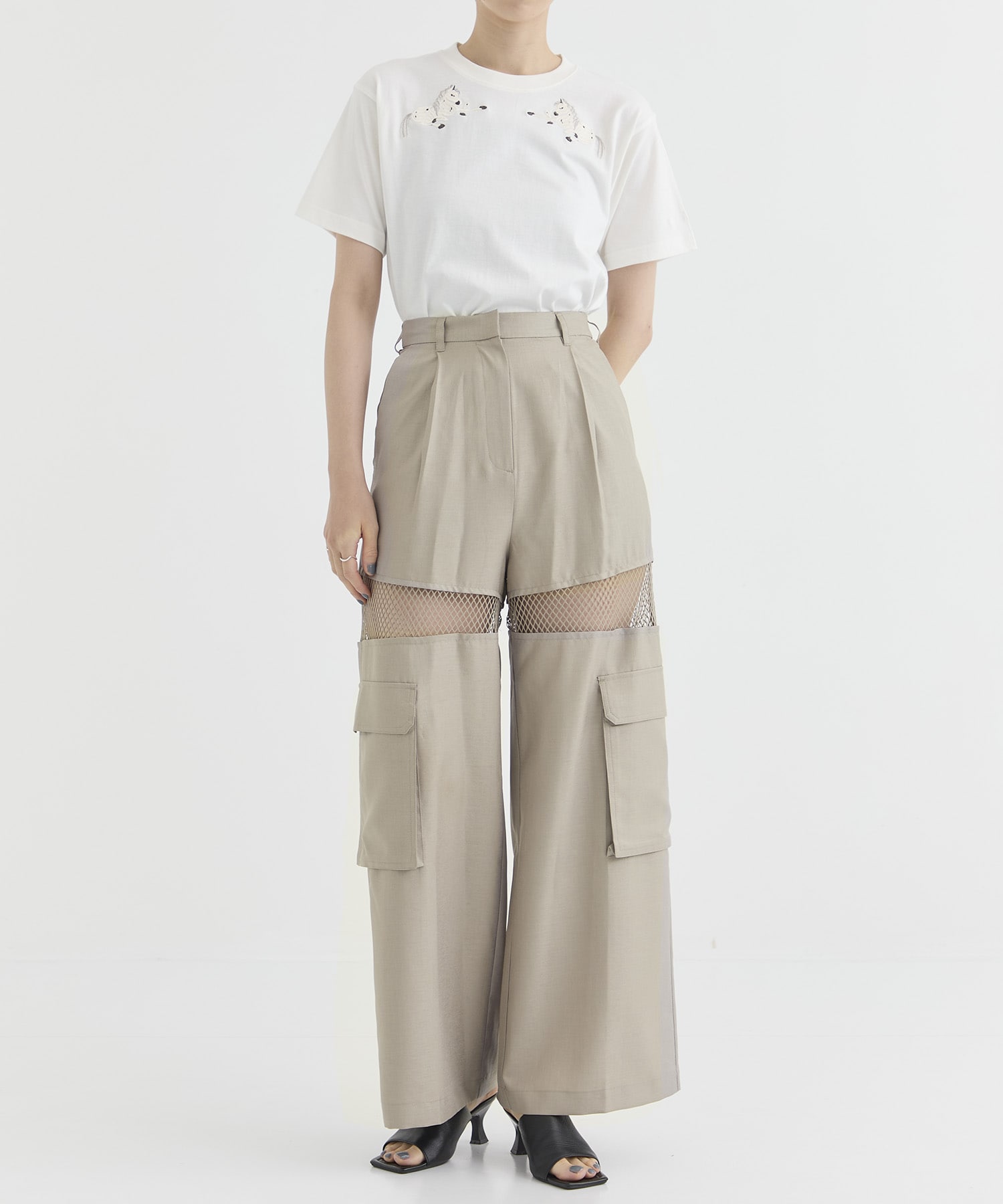 別注メッシュ切替麻調ビエラワークパンツ THINGS THAT MATTER