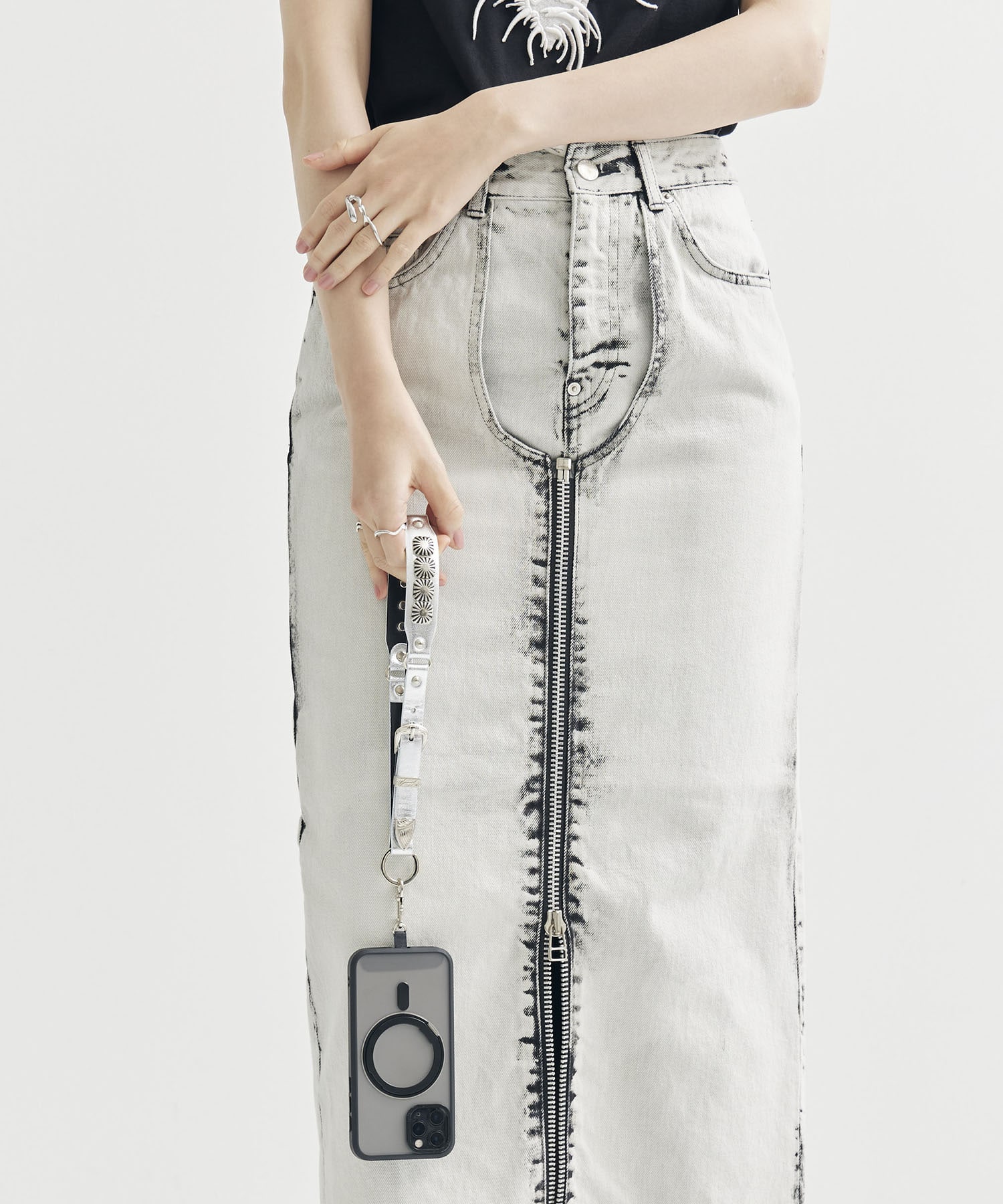 Leather phone handle strap TOGA