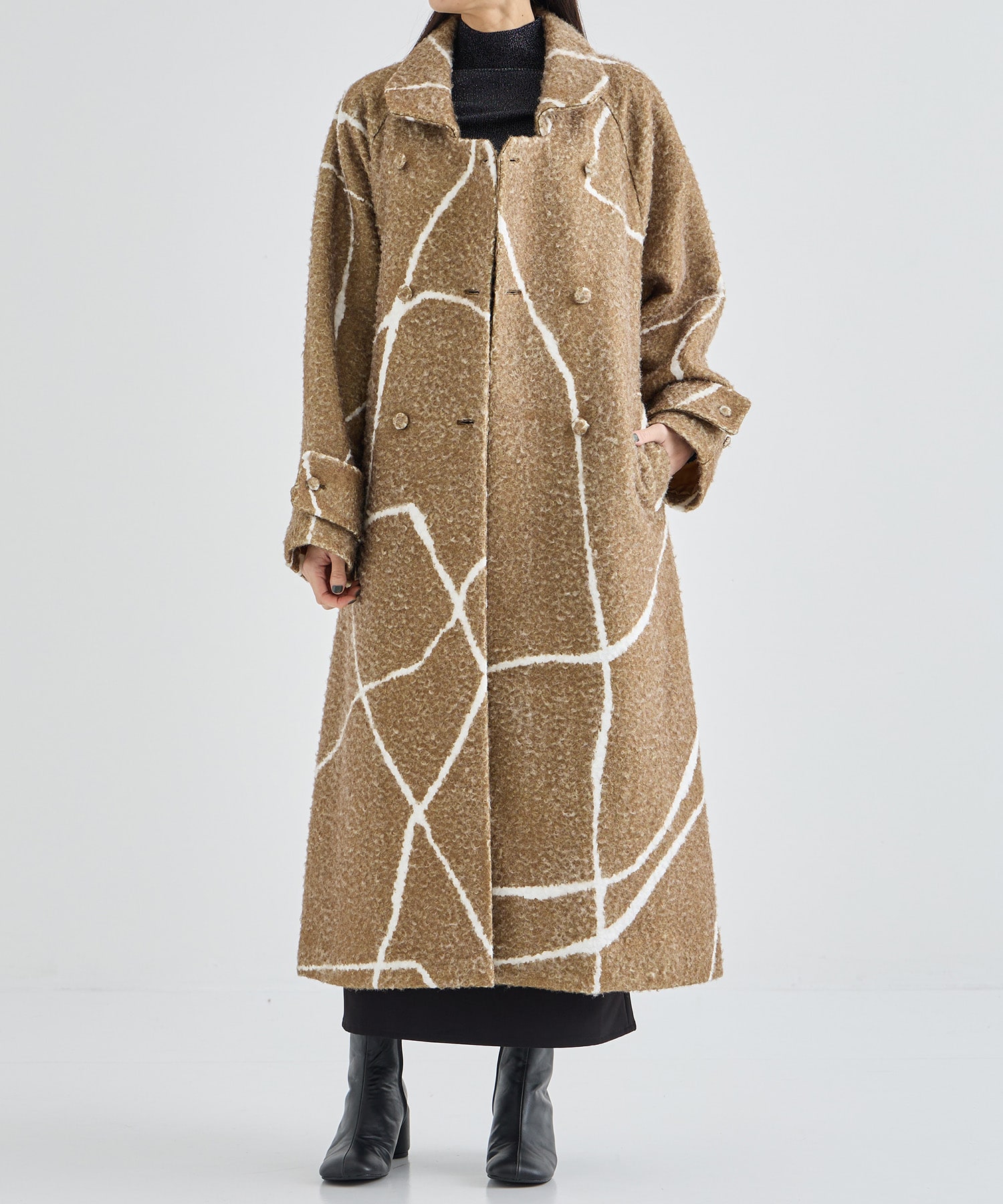 LITTLE FLARE LINE ART LONG COAT AMERI