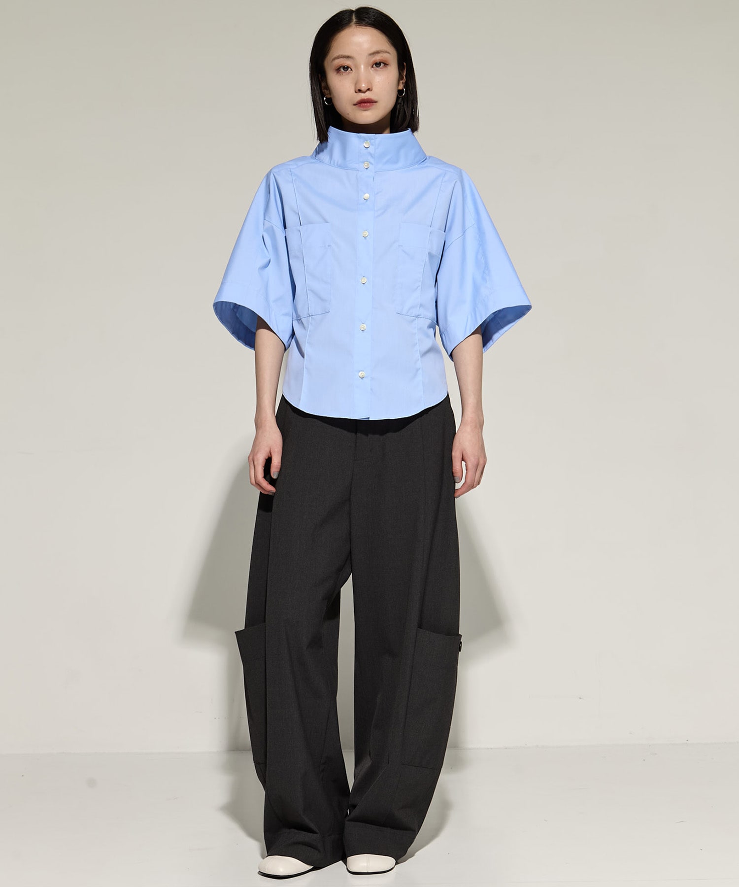 2way Collar Cotton Shirt STUDIOUS