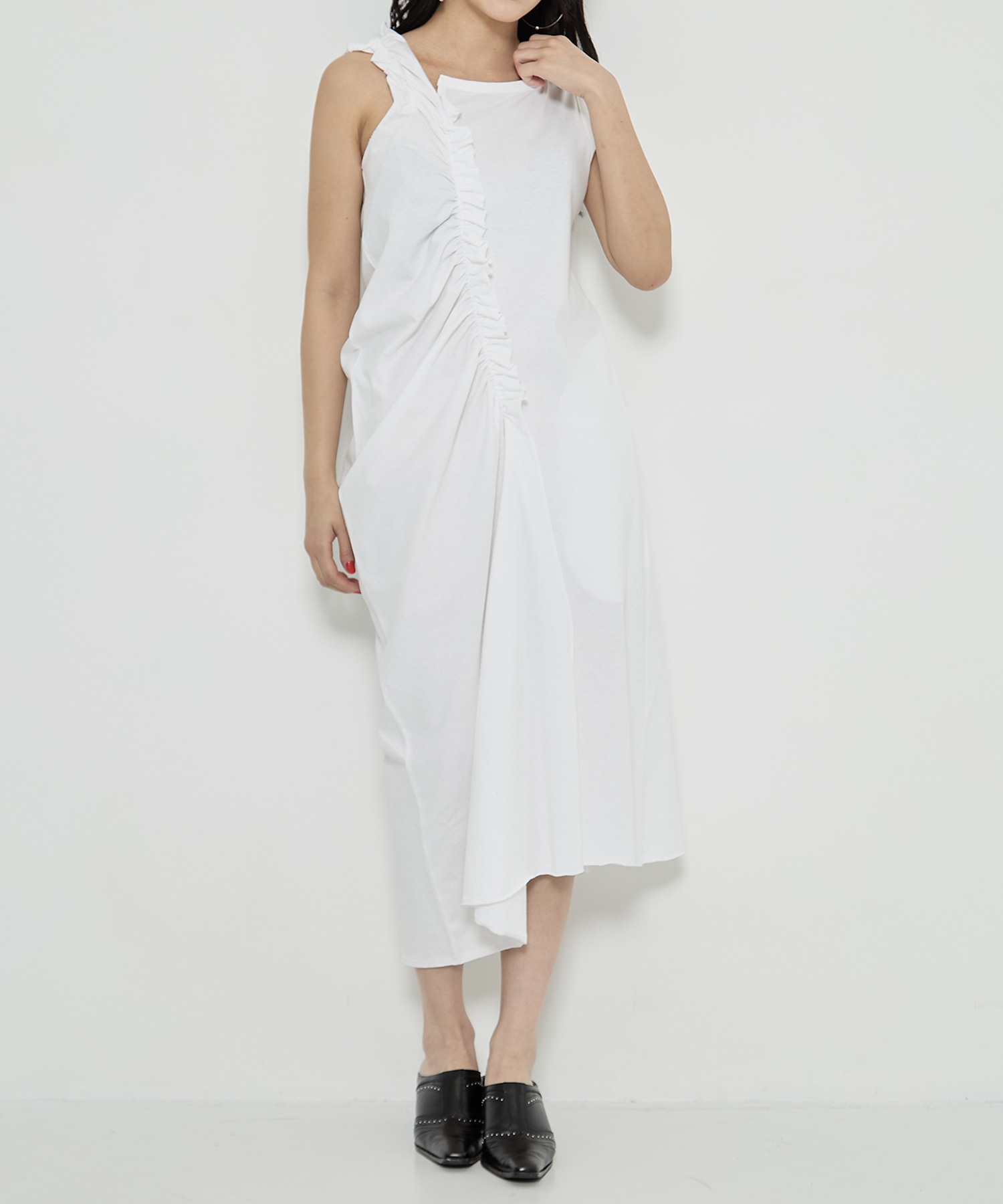ギャザリングロングドレス T sulvam