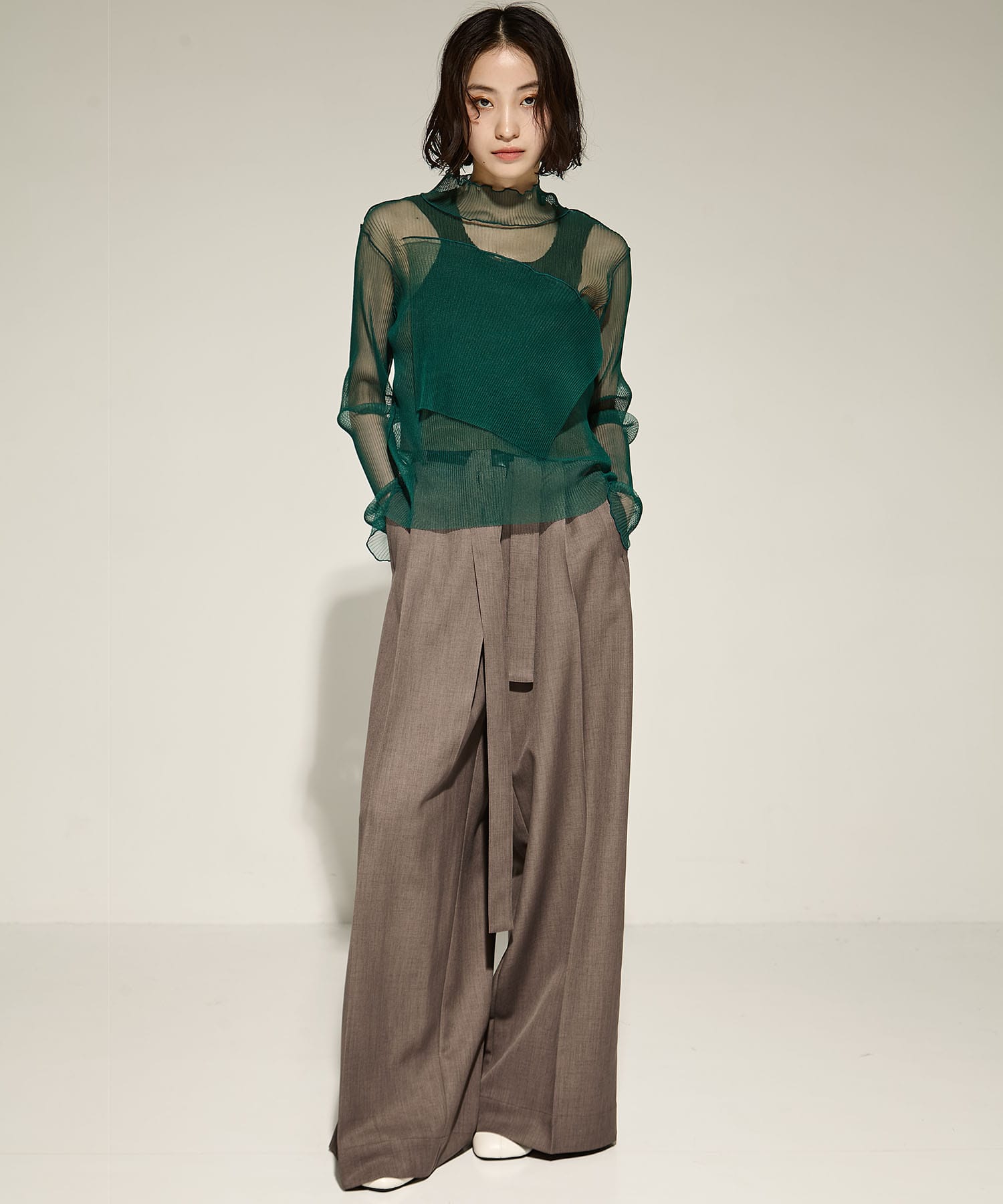 SHEER LAYERED LONG SLEEVE TOP kotohayokozawa