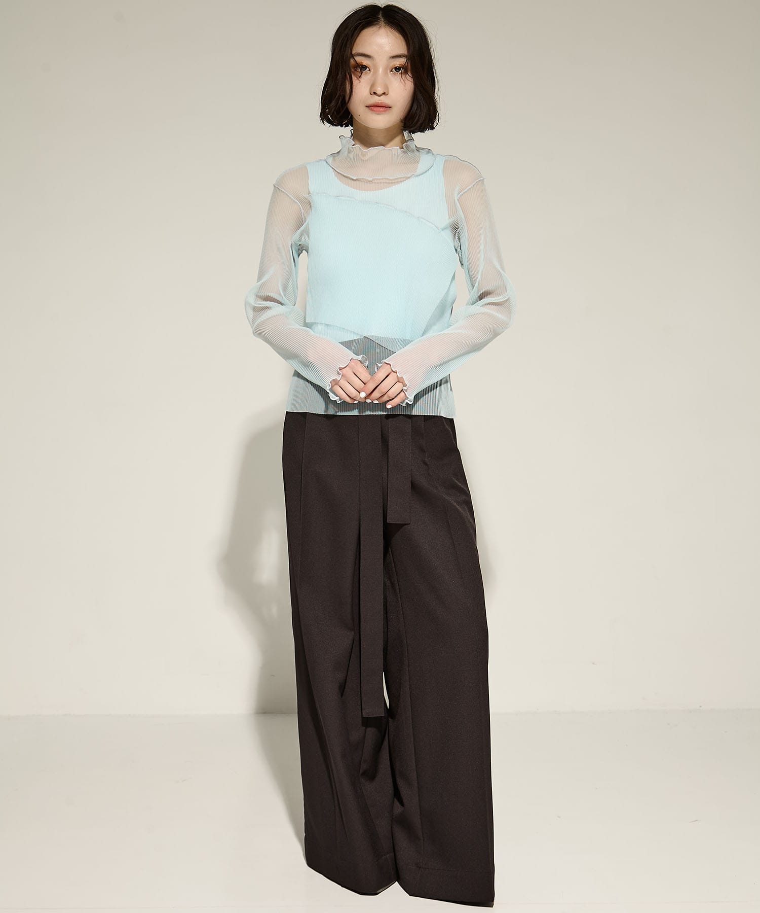 SHEER LAYERED LONG SLEEVE TOP kotohayokozawa