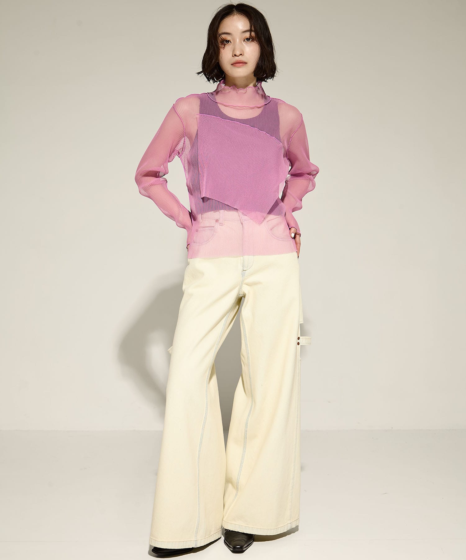 SHEER LAYERED LONG SLEEVE TOP kotohayokozawa