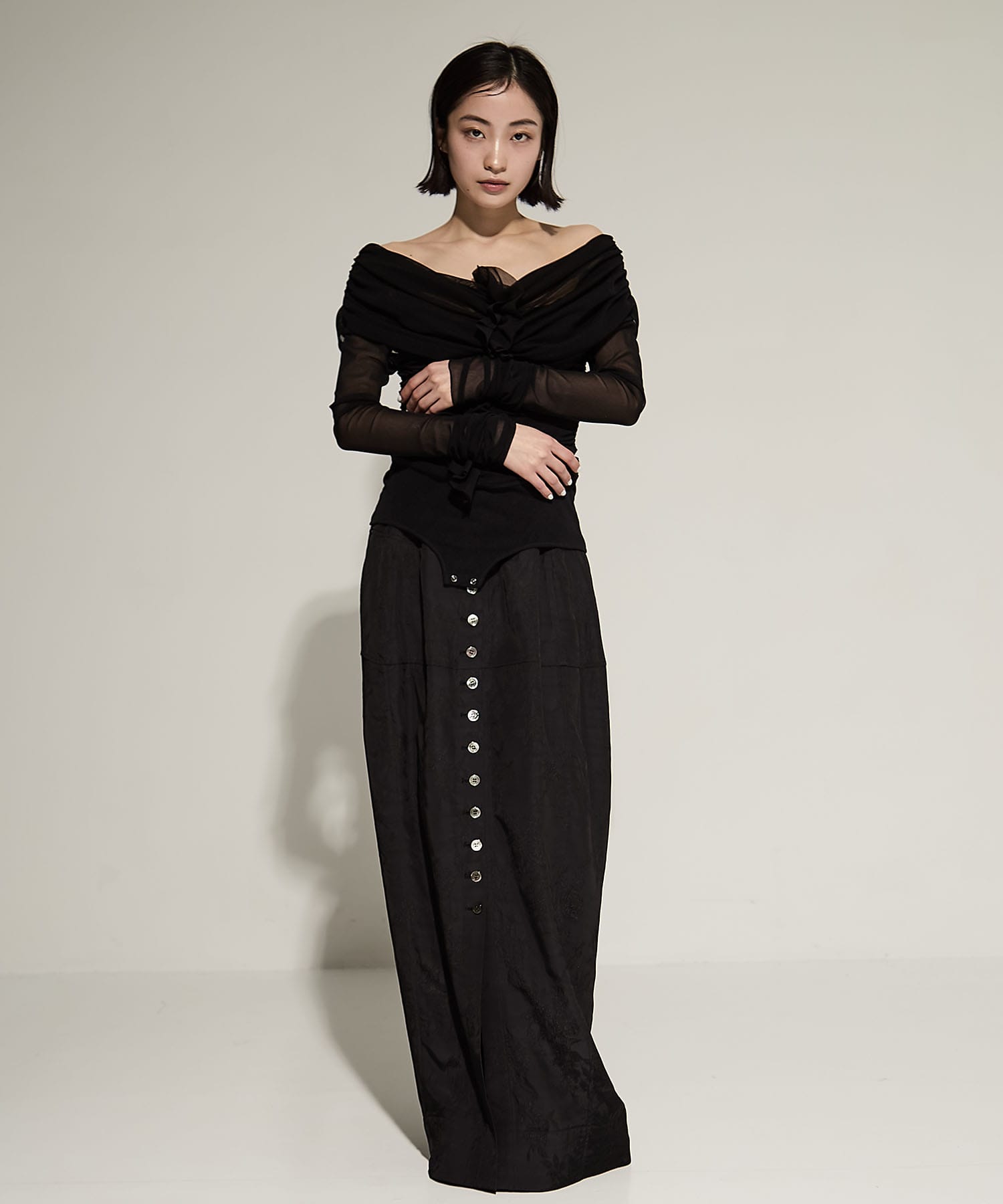 TULLE FRILLED BODYSUIT FETICO