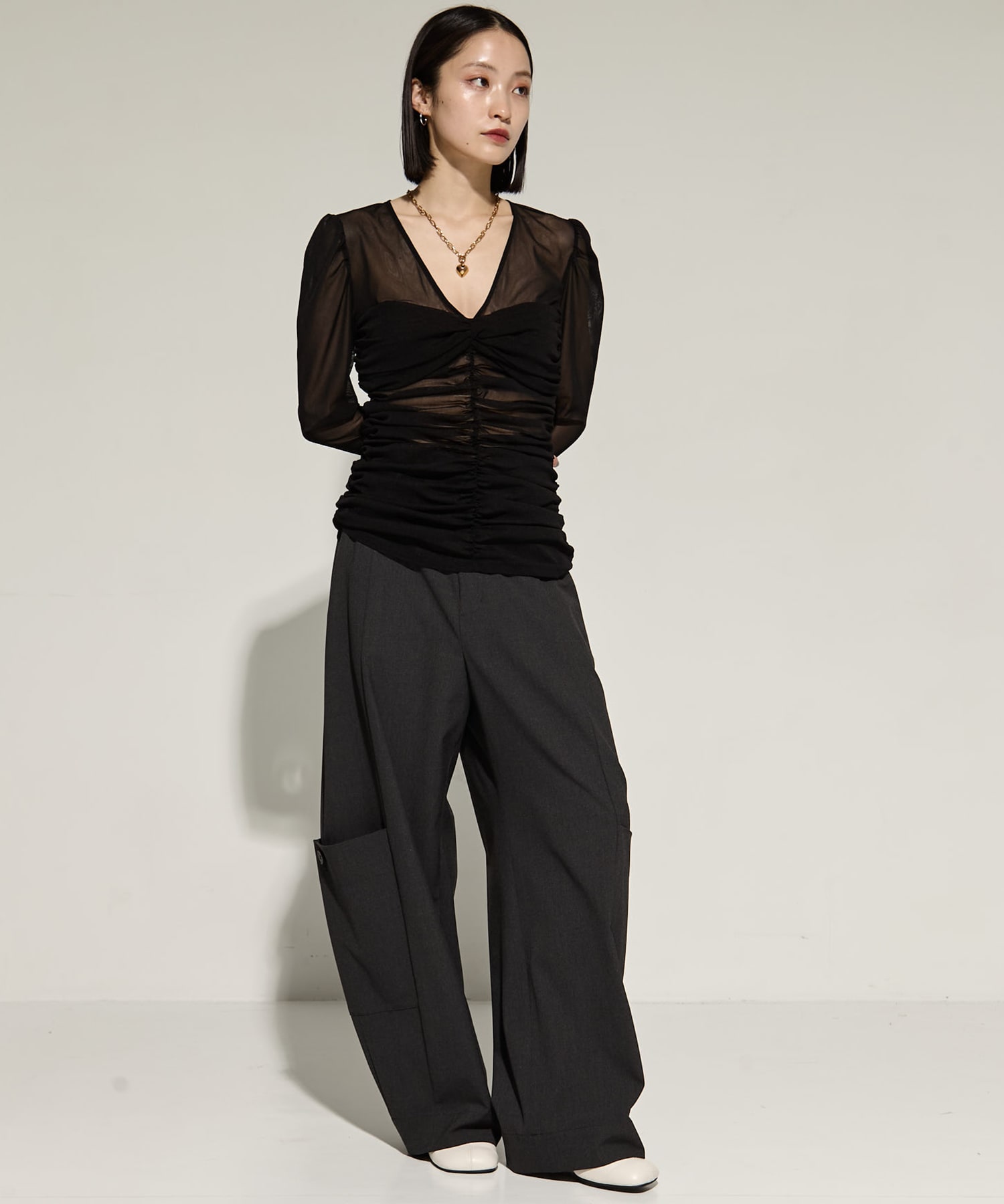 別注TULLE GATHERED TOP FETICO