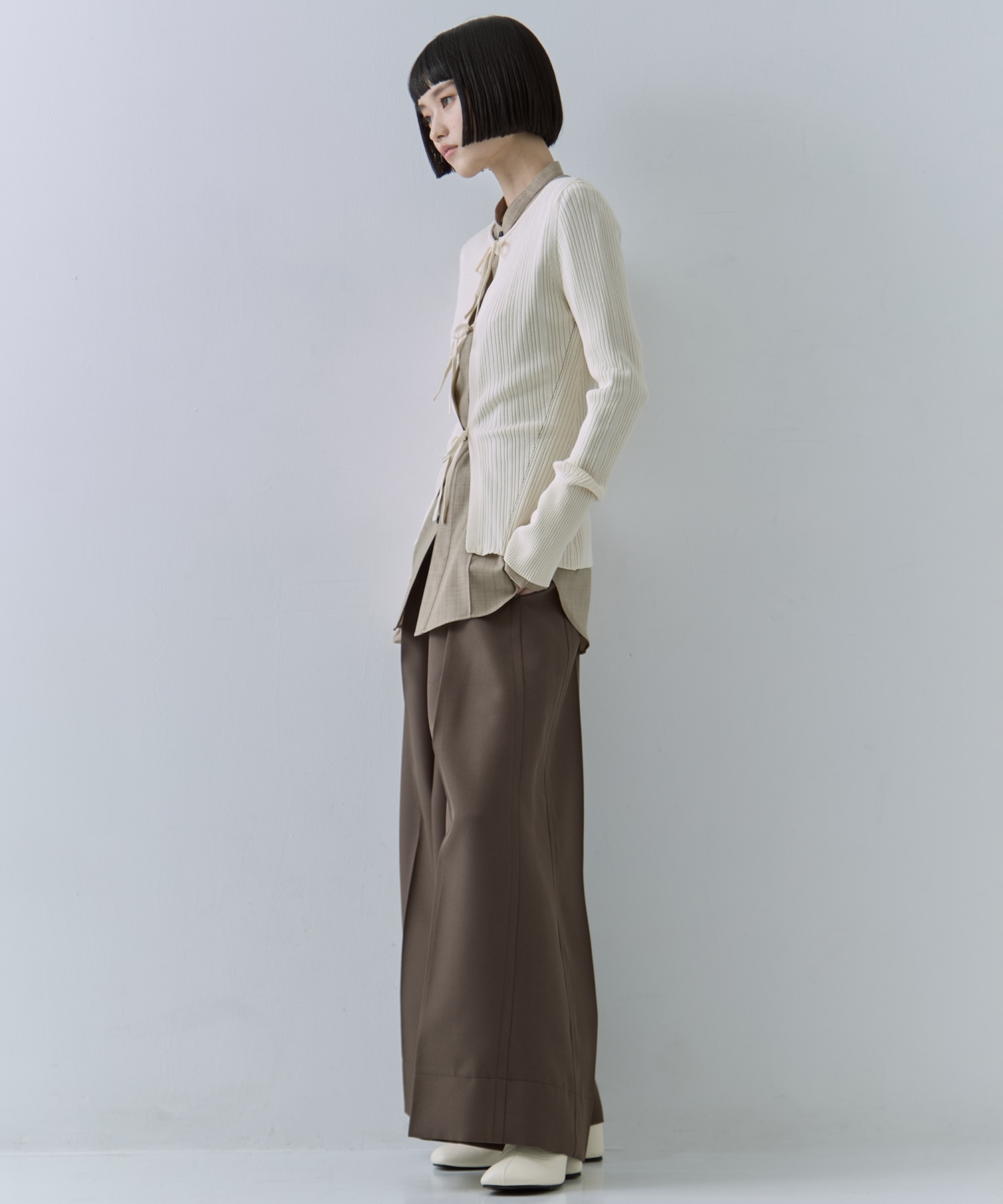 Ribbon Front Knit Cardigan STUDIOUS