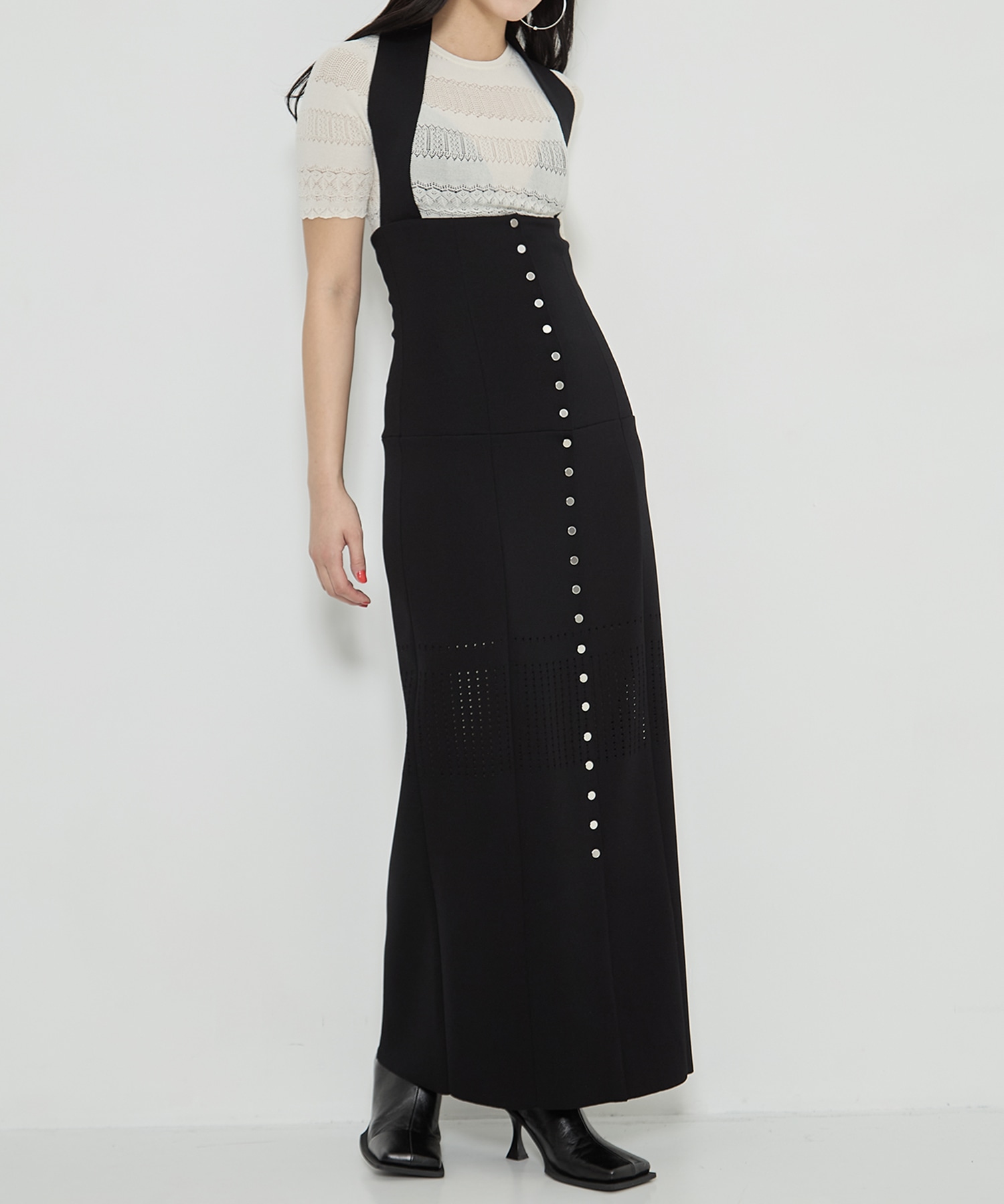 STRAPS KNIT LONG SKIRT FETICO