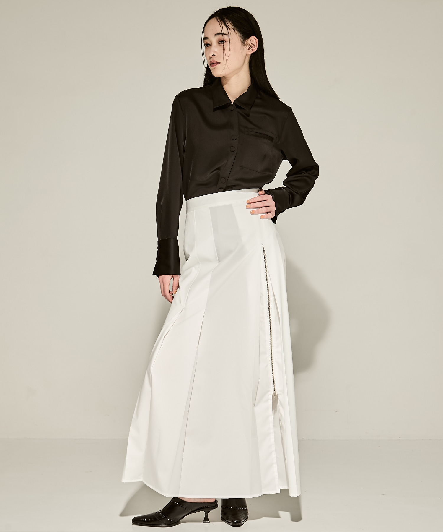 SUPIMA C/PE/PU ZIP SKIRT CINOH