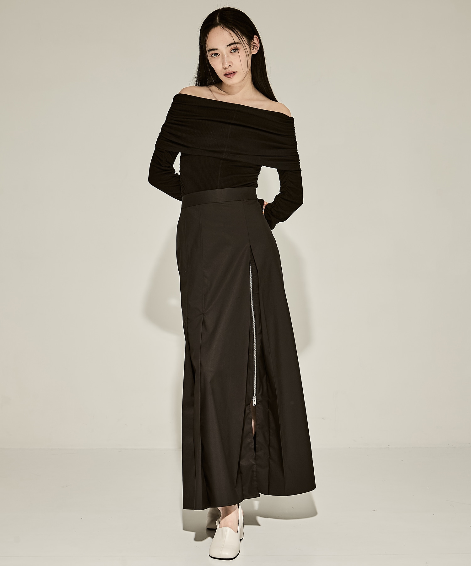 SUPIMA C/PE/PU ZIP SKIRT CINOH