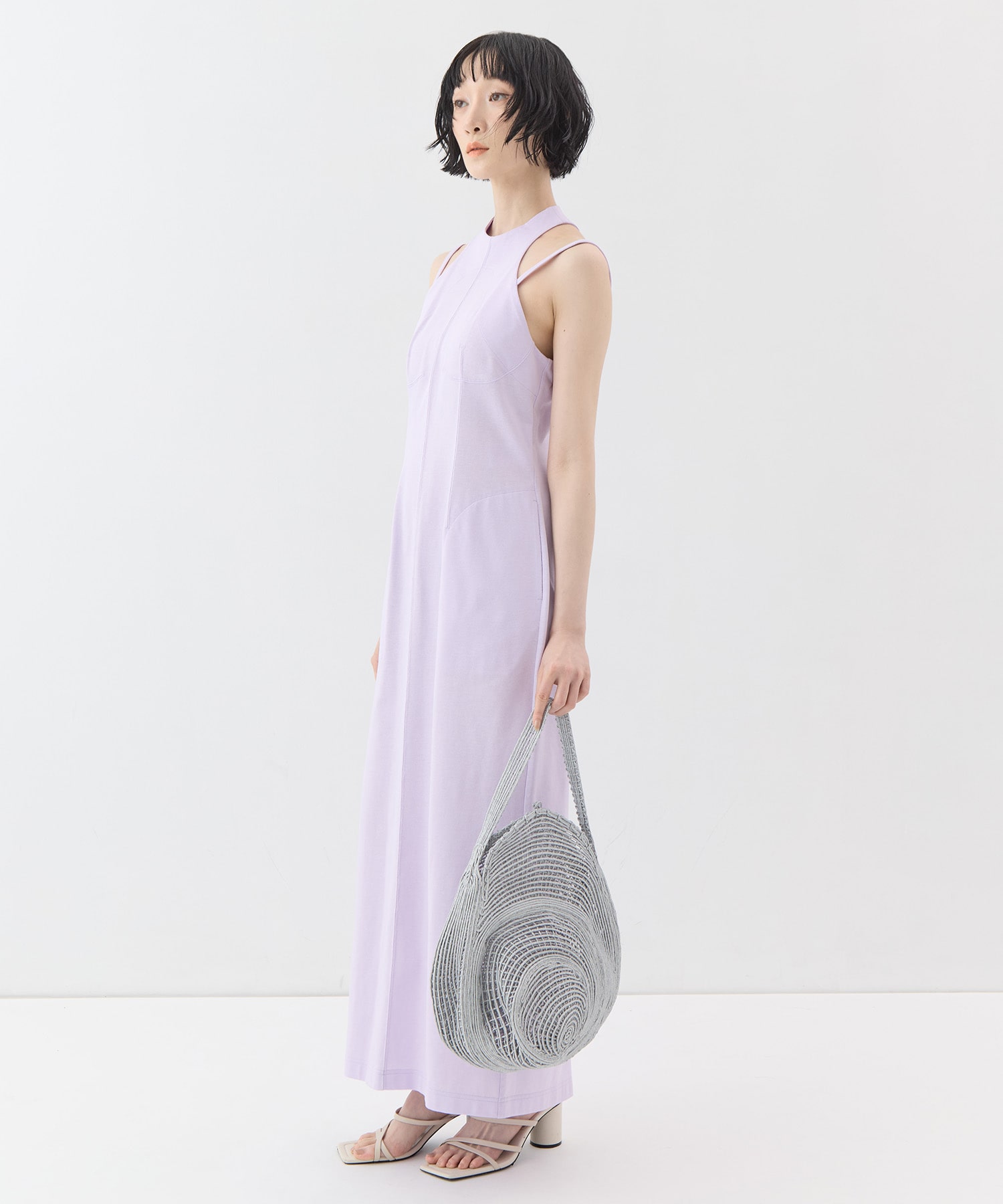 Cording Embroidery Round Shape Bag Mame Kurogouchi