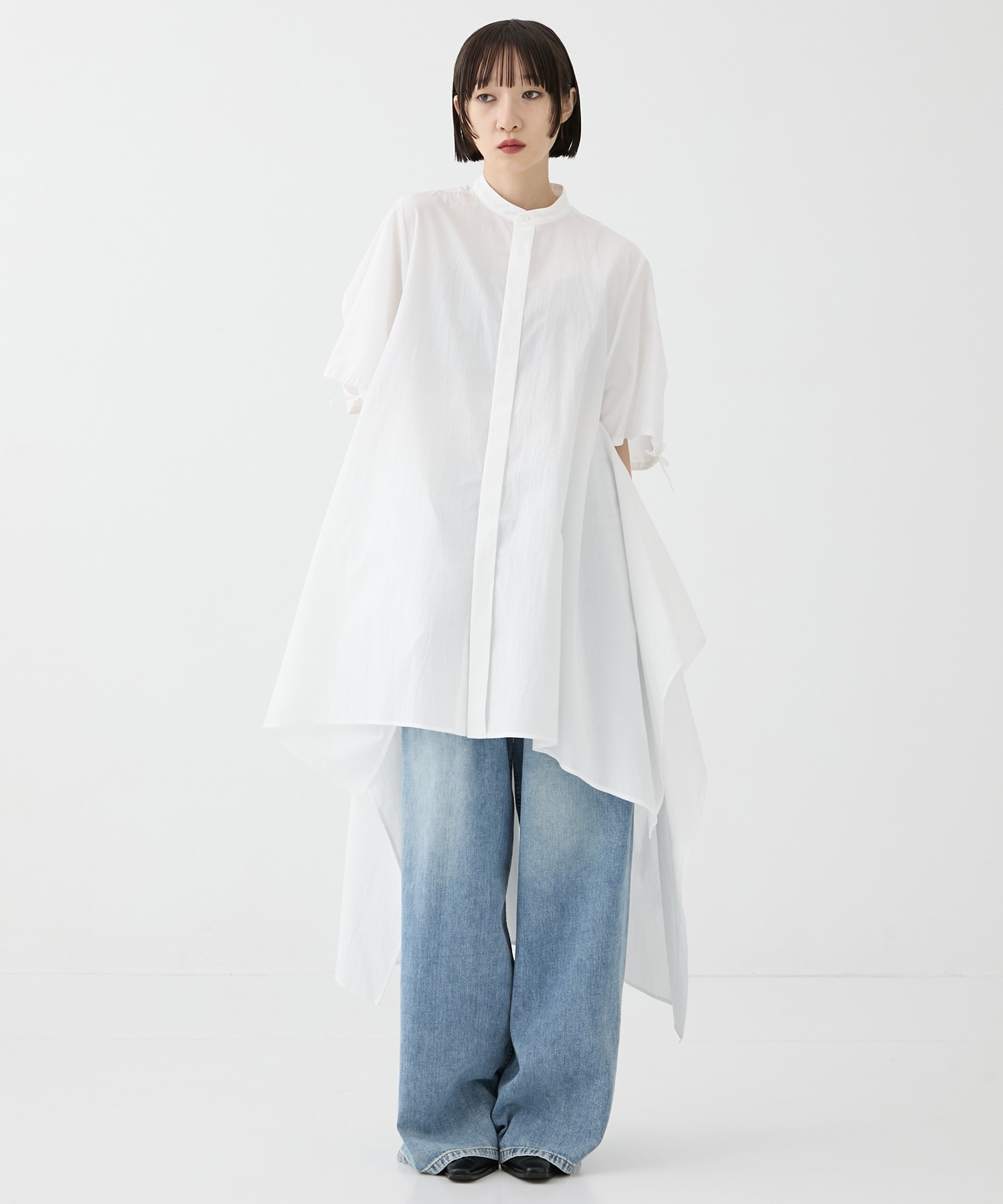 別注Coボイルサッカーケープスリーブシャツ FEMMENT