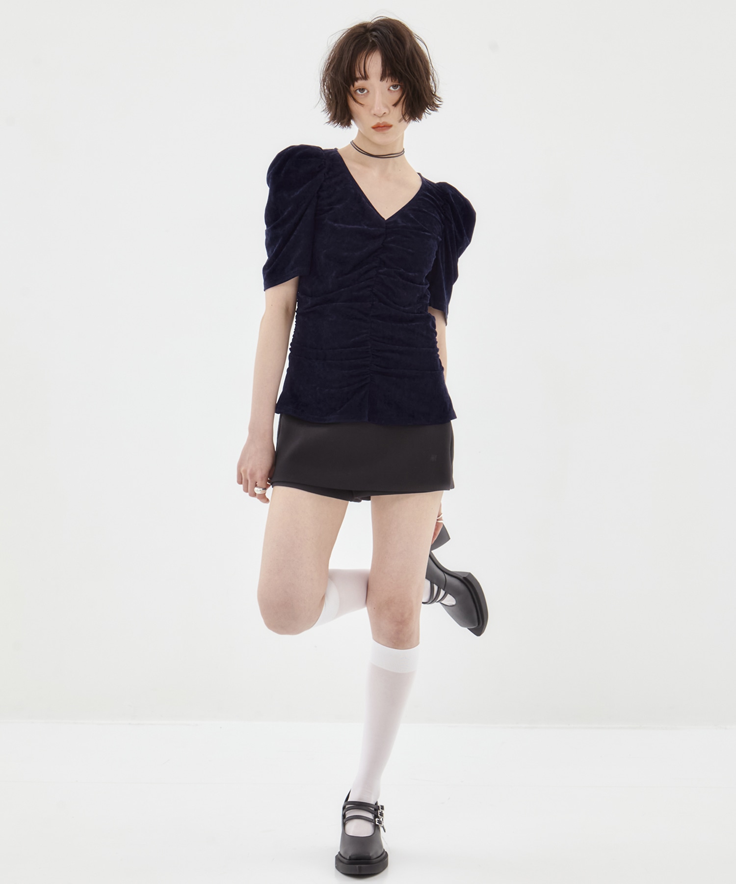 別注VELOUR GATHERD TOP FETICO