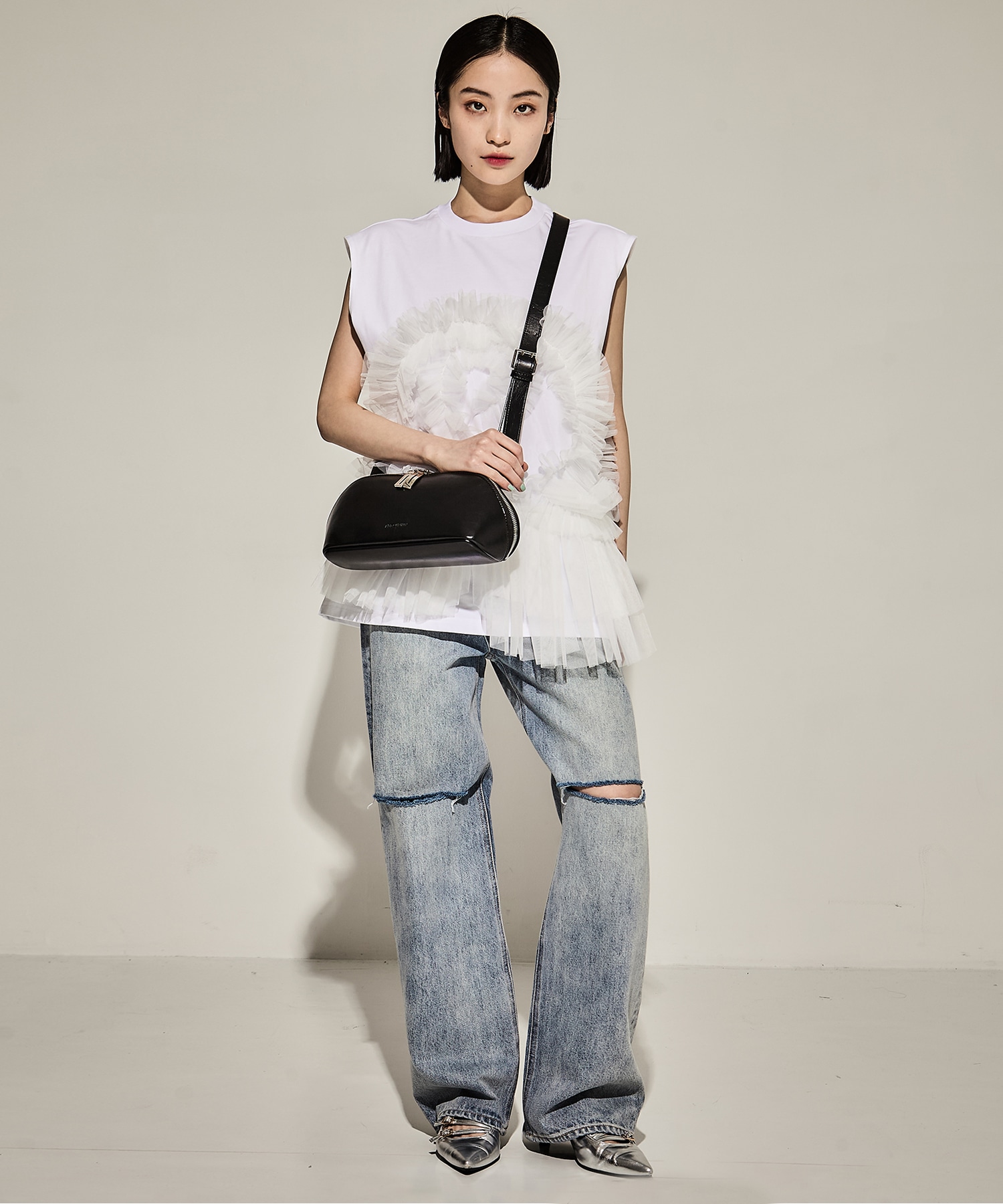Tulle Sleeveless T-Shirt VIVIANO