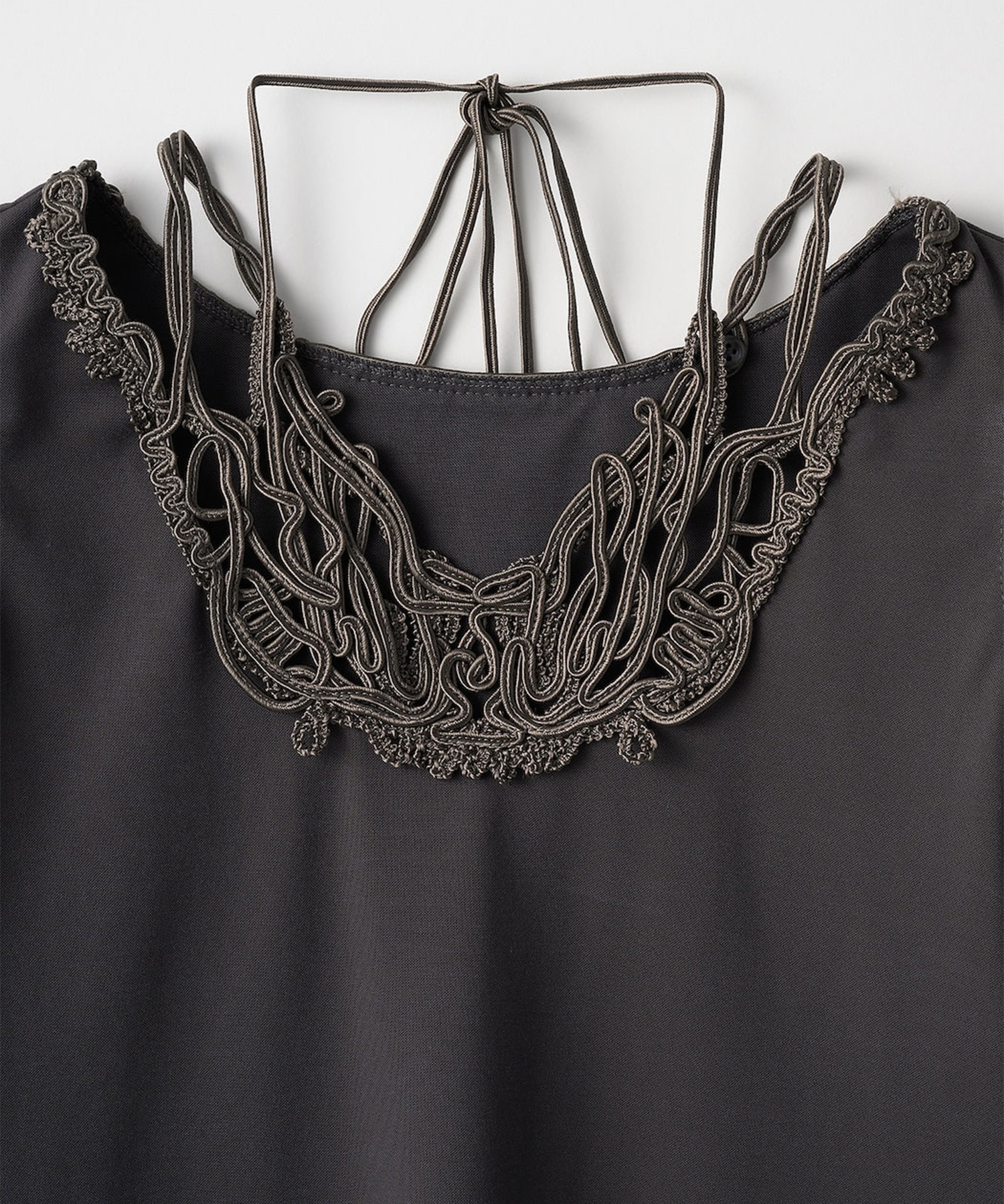 Vine embroidered jersey tank tops MURRAL