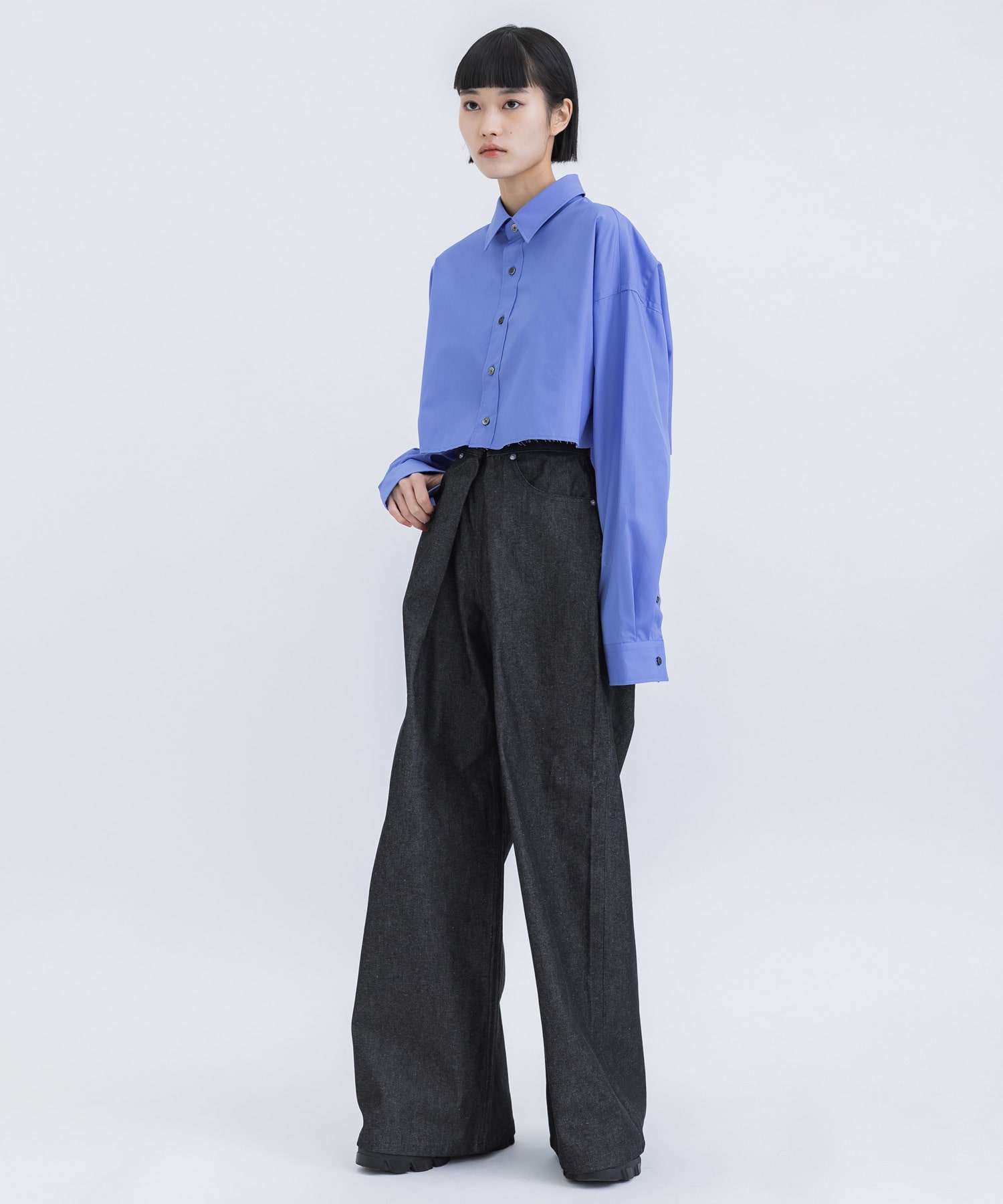 RIGID DENIM WIDE PANTS (SHORT LENGTH) JOHN LAWRENCE SULLIVAN