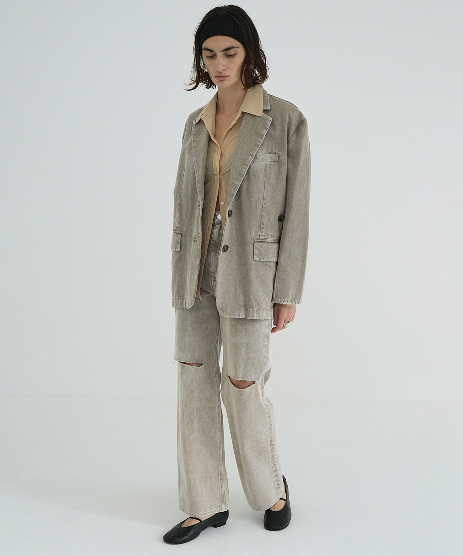 SLASH CUT DENIM PANTS CLANE