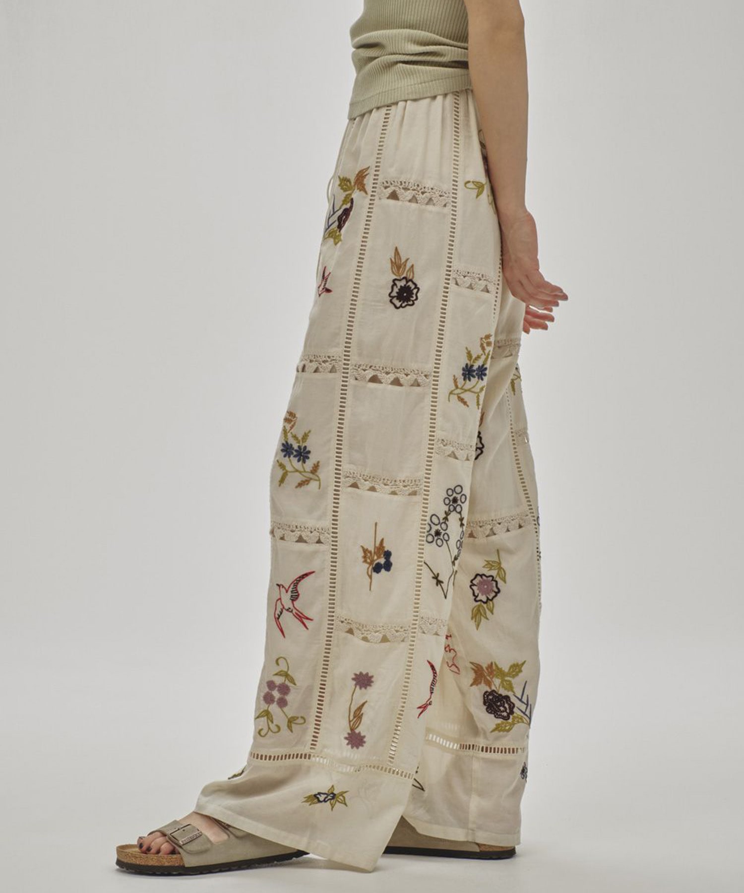 Embroidery Patchwork Trousers TODAYFUL