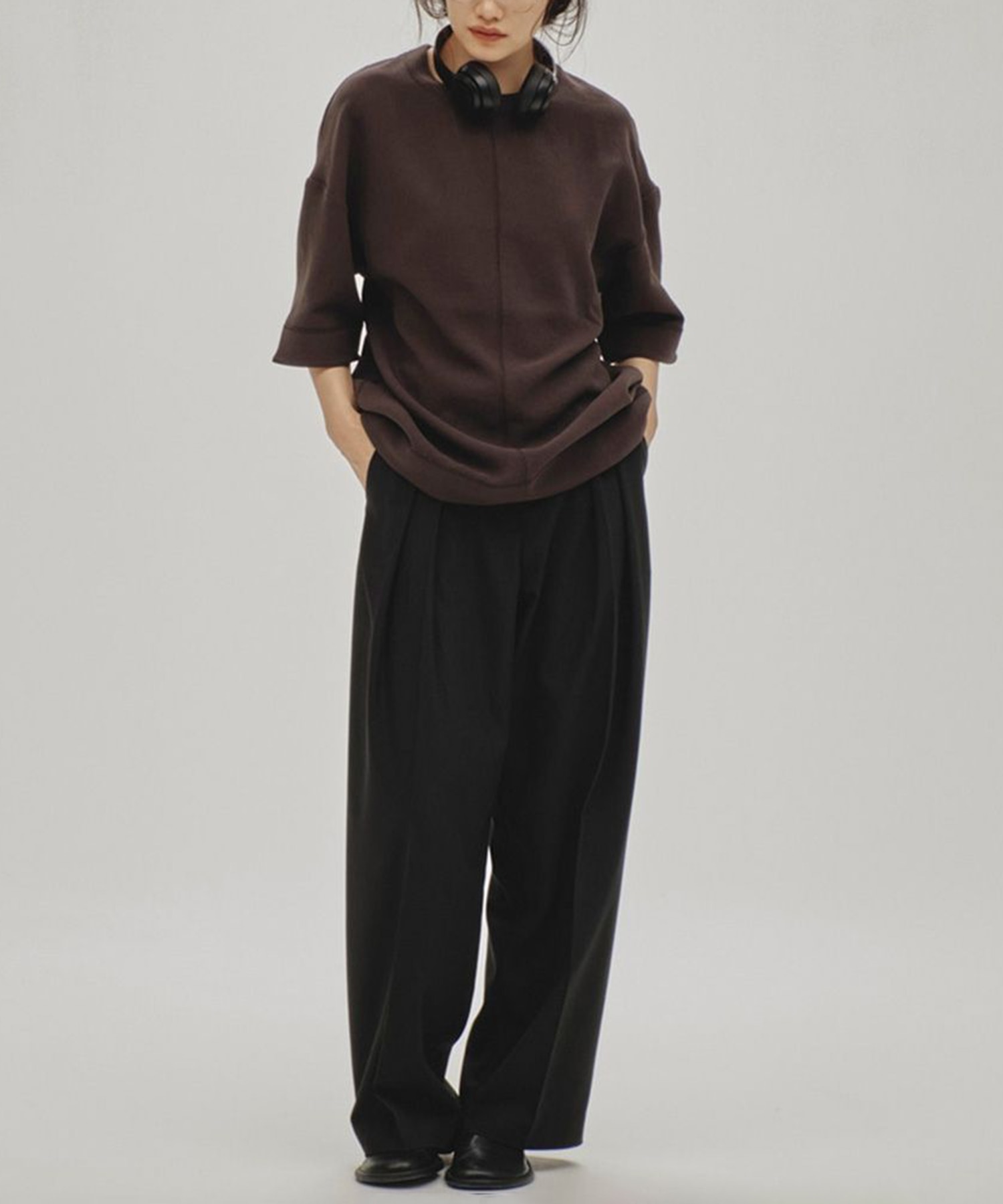 Twill Wide Trousers TODAYFUL