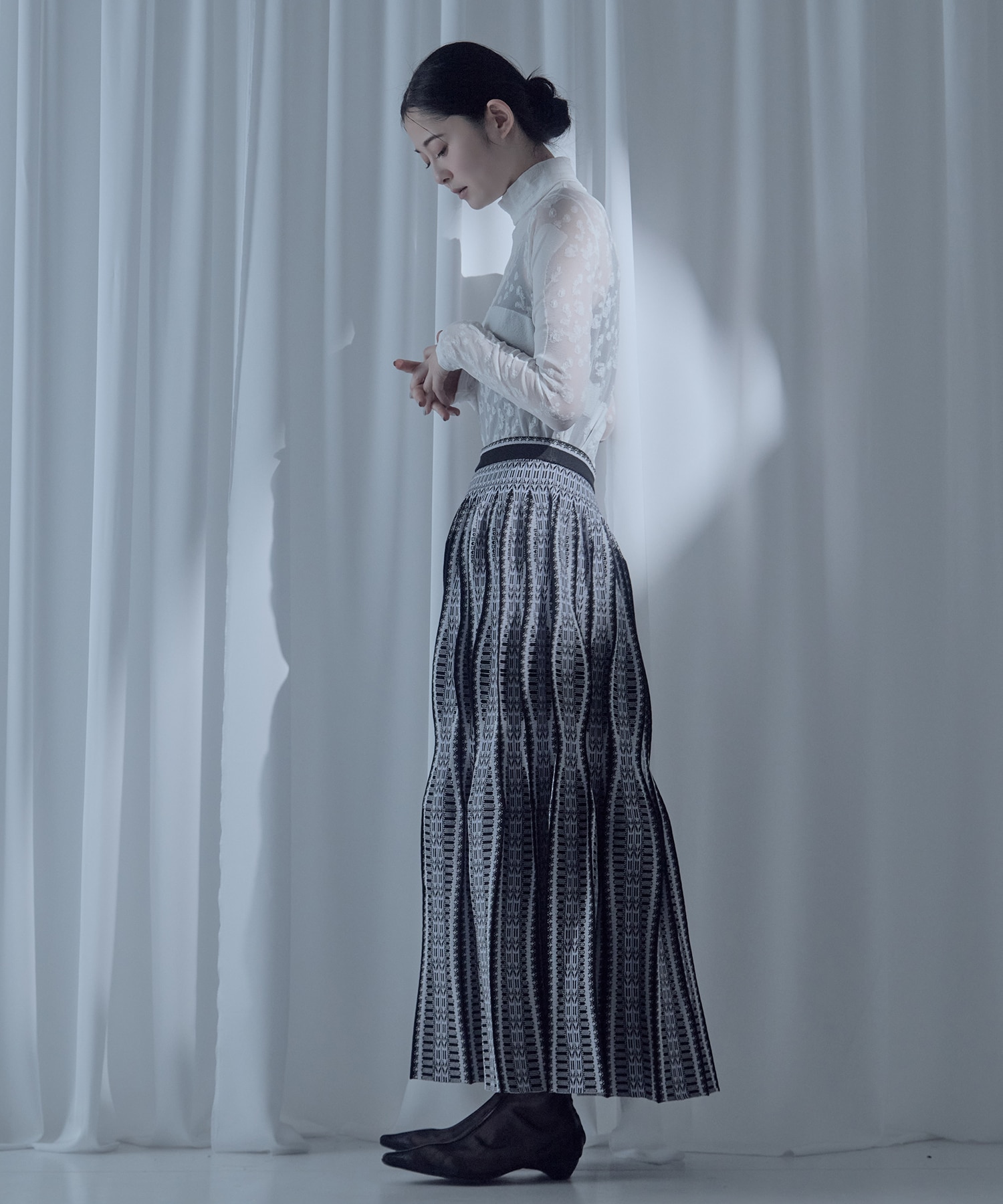Lantern Knitted Volume Skirt Mame Kurogouchi