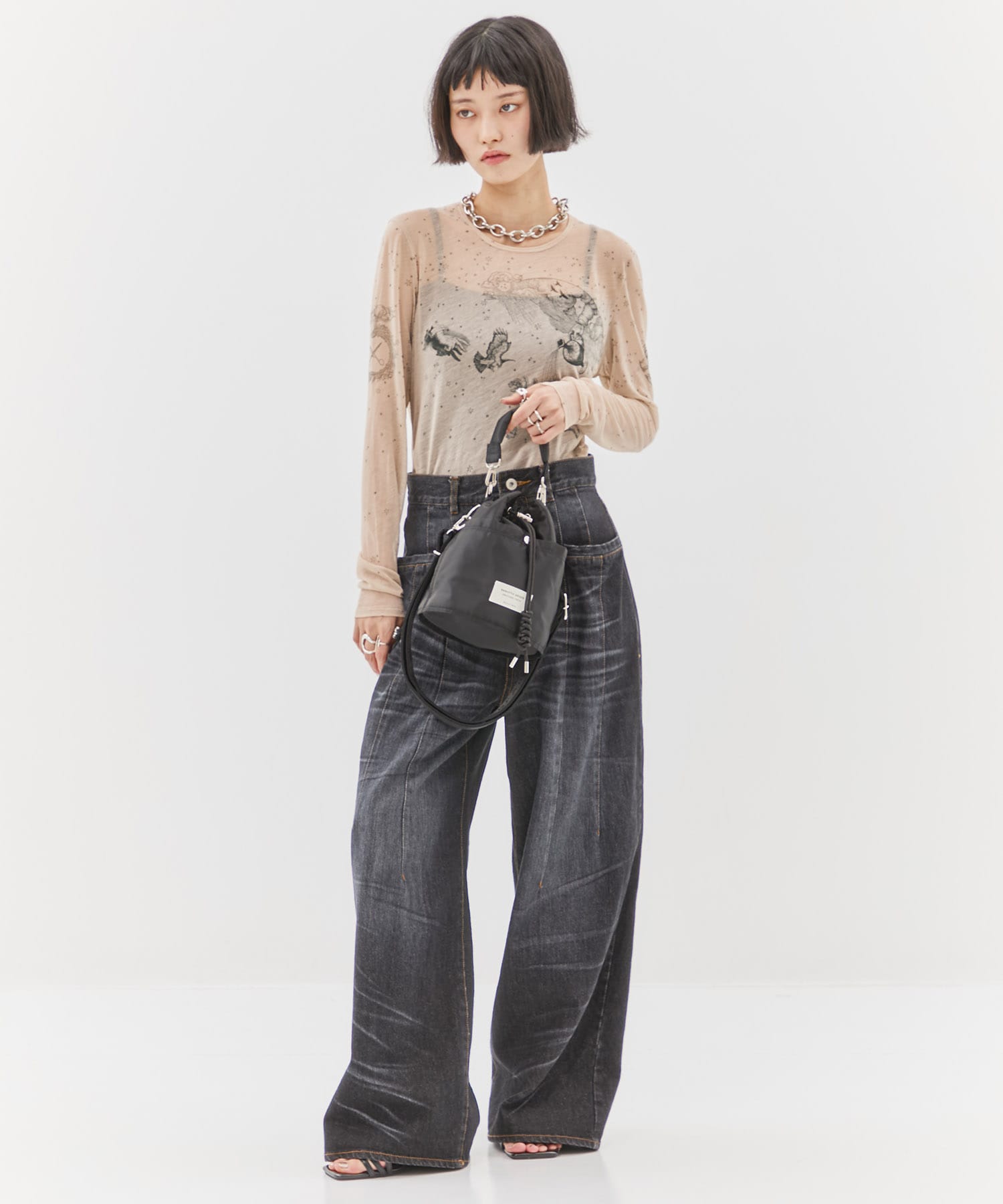 別注nylon drawstring mini bag beautiful people