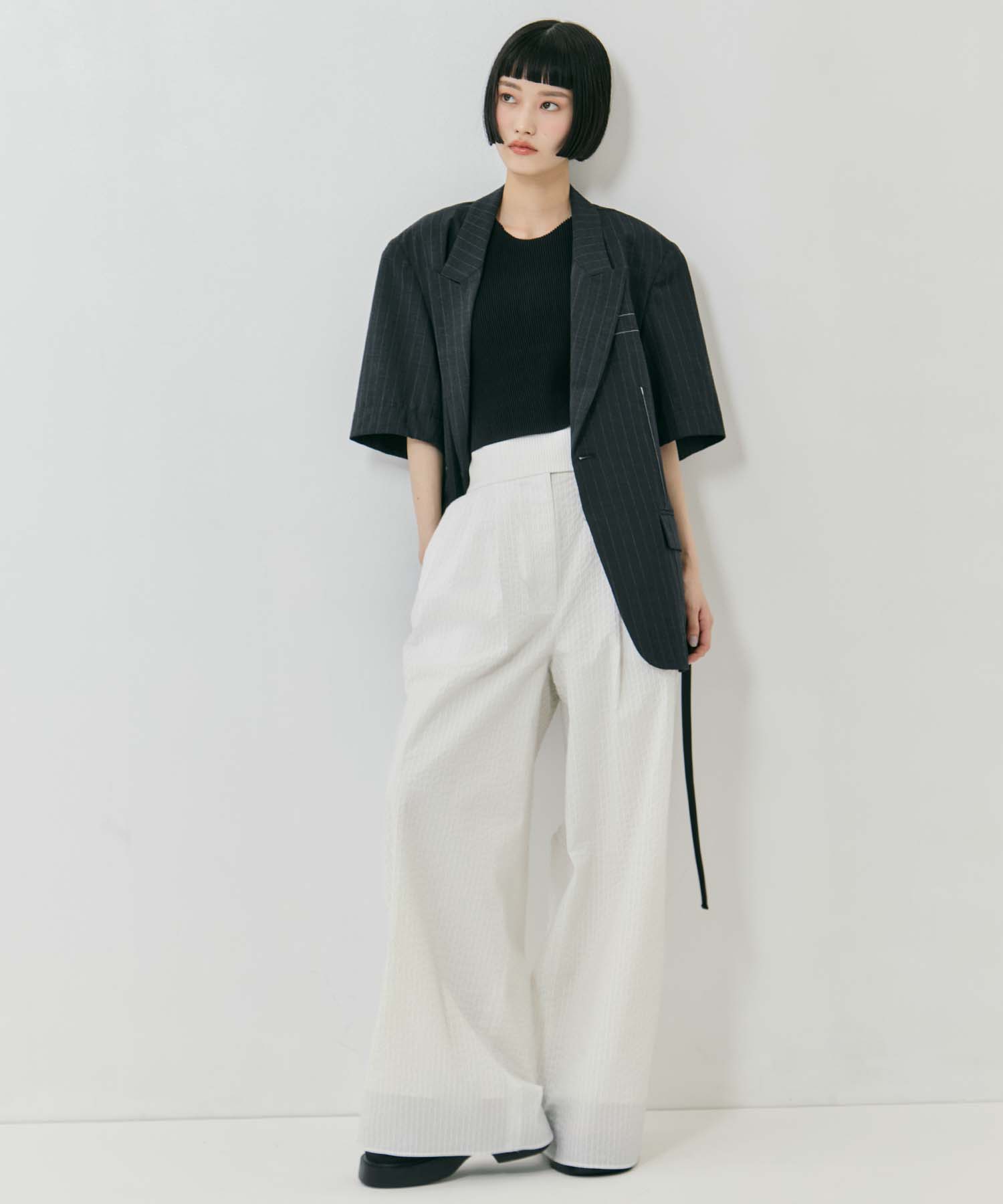Seersucker Flare Pants STUDIOUS